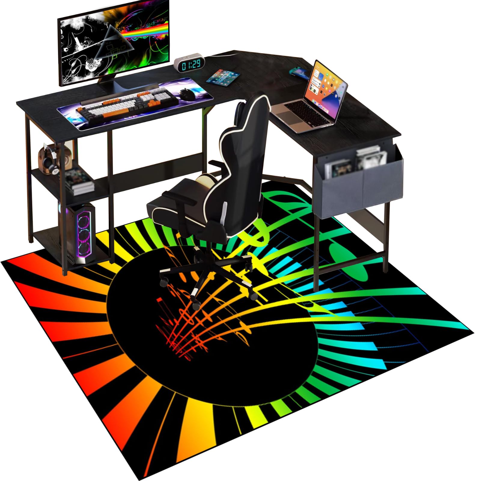 Gaming Chair Mat Non-slip 140 x 160 cm Floor Protector for Carpets and Hard Floor Surfaces, Hard Floor Protector Mat for Gaming and Office Chairs, Office Chair Mat for Carpeted and Hardwood Floor
