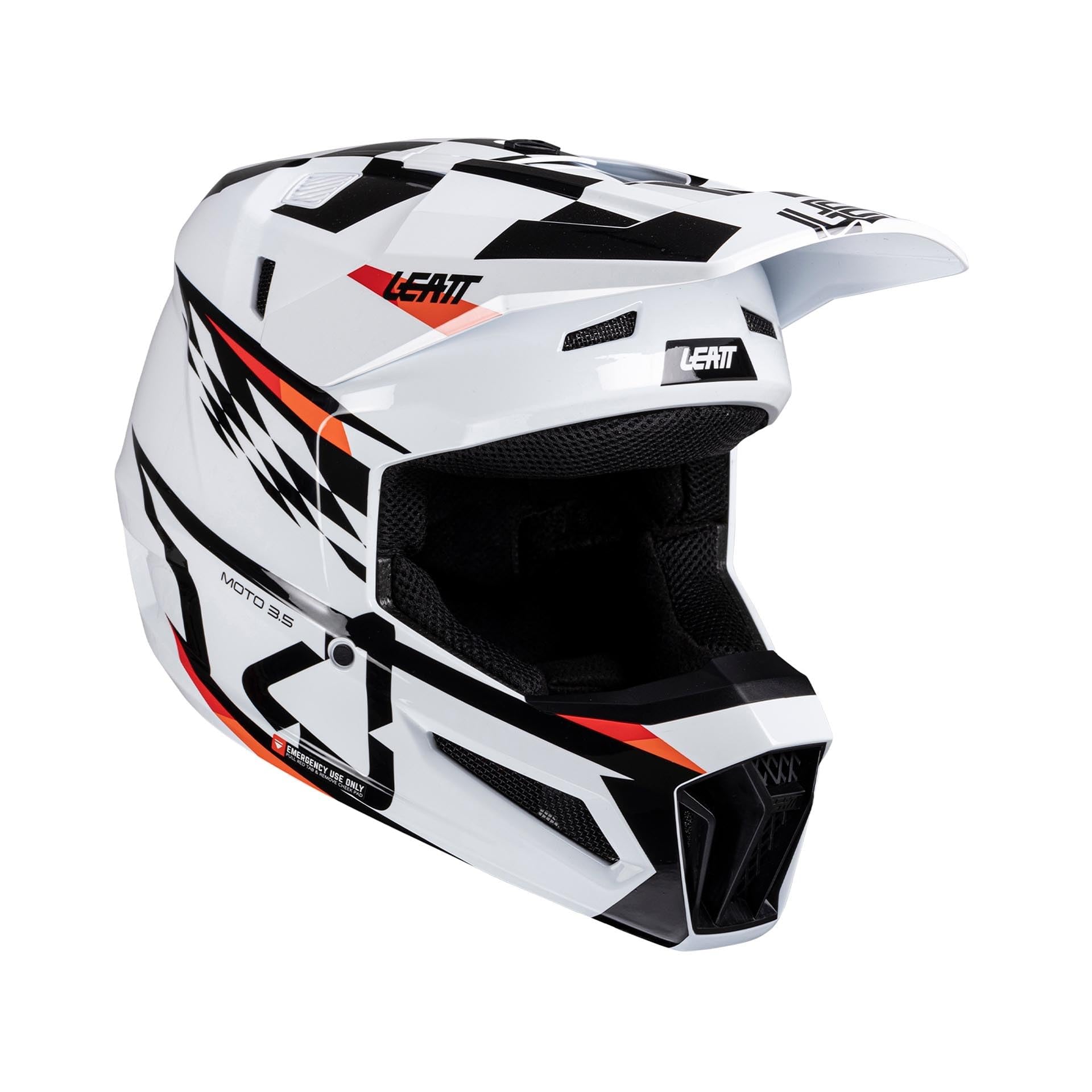 Leatt Unisex Kids 3.5 Checkered Junior Motocross Helmet With Goggles