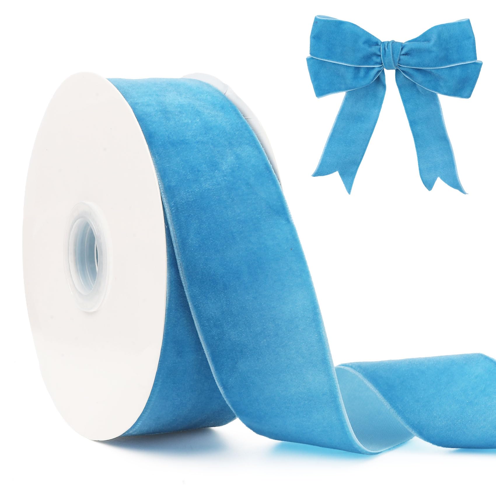 Blue Velvet Ribbon Wide Blue Christmas Ribbon 40mm X 10m Luxurious Ribbons for Crafting Gift Wrapping Bows and Hair Bouquets Bundling Wrapping Decorations Party Decorations