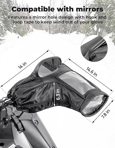 Miniatura 5 de KEMIMOTO Guantes ATV  Guantes de moto de nieve aptos para moto de nieve para Sportsman Scrambler FourTrax Grizzly bicicleta de moto de nieve