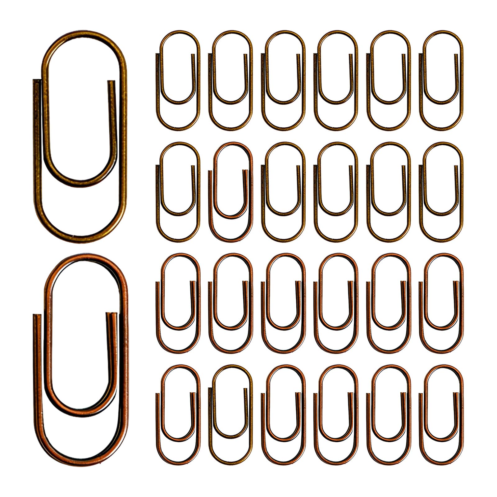 Vintage Bronze Mini Paper Clips - 100 PCS, Antique Style Small Document Clips for Journals, Planners, Binders, Office, School, Cubicle Decor and Organizing (2-Tone Bronze)