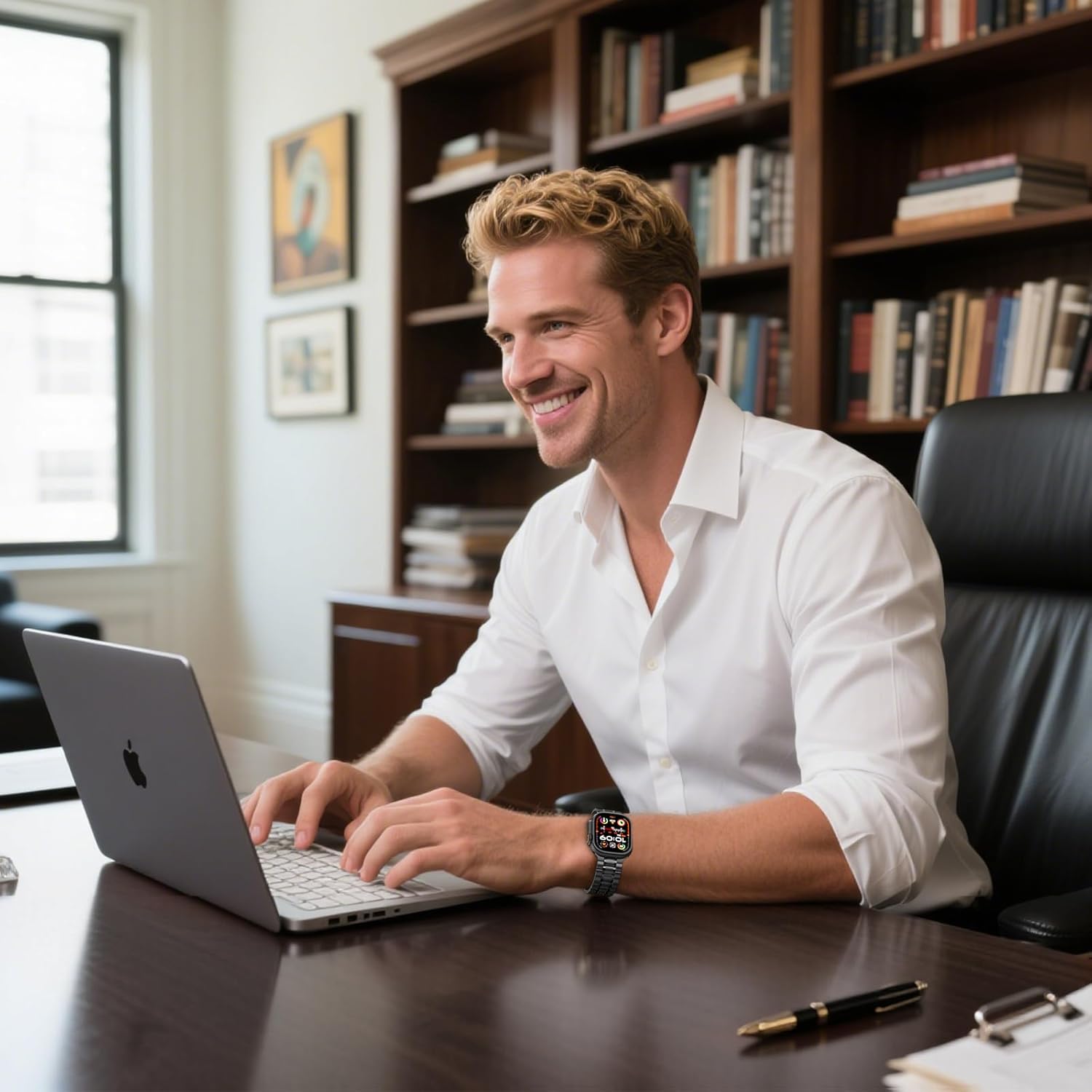 Bestig Compatible with Apple Watch Bands for Men Women 49mm 46mm 45mm 44mm 42mm 41mm 40mm 38mm, Stainless Steel Metal Business Wristband Strap for iWatch Ultra Series 11 10 9 8 7 6 SE 5 4 3 2 1, Black - Image 5