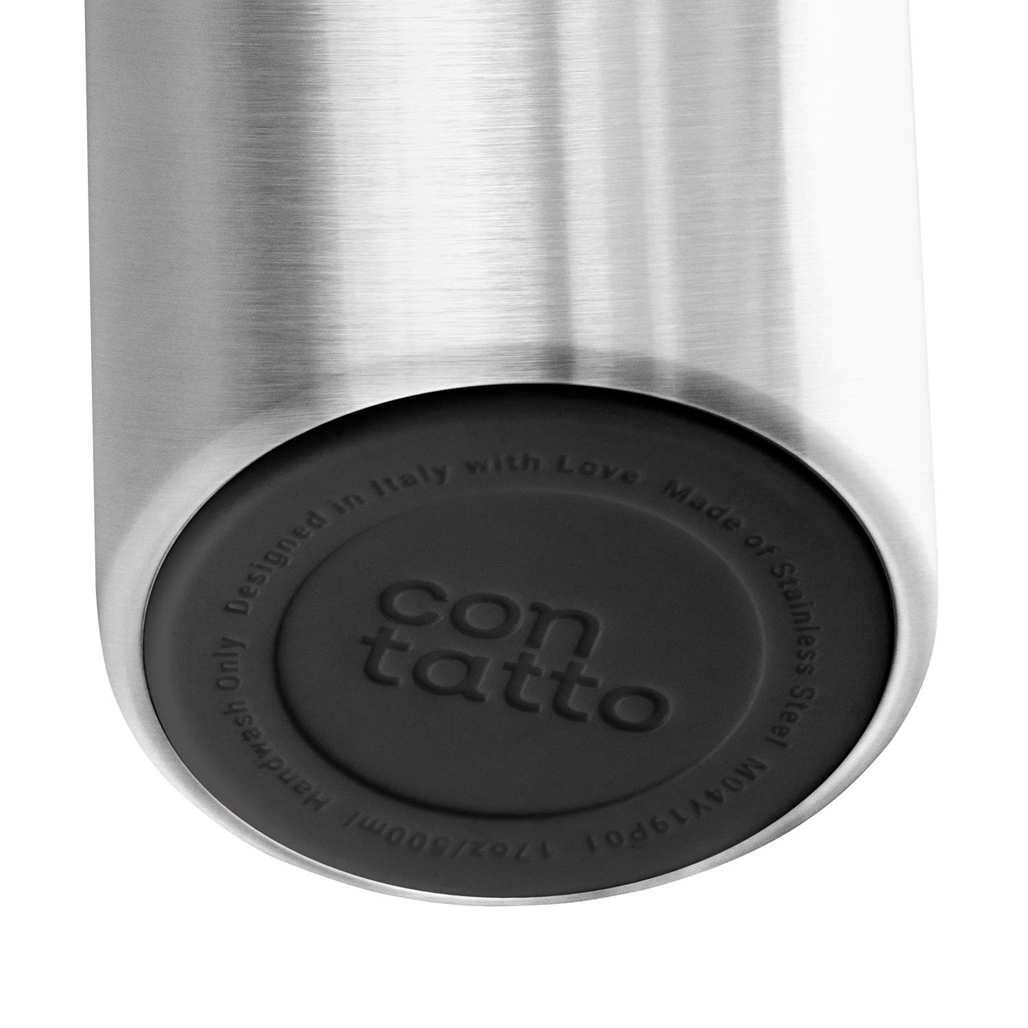 con-tatto Bottle Bottiglia termica con 3 Pareti in Acciaio e Rame - Bevande fredde per 25 ore e calde per 15 ore - Fascia e Tappo Sport Lid inclusi! (Steel)