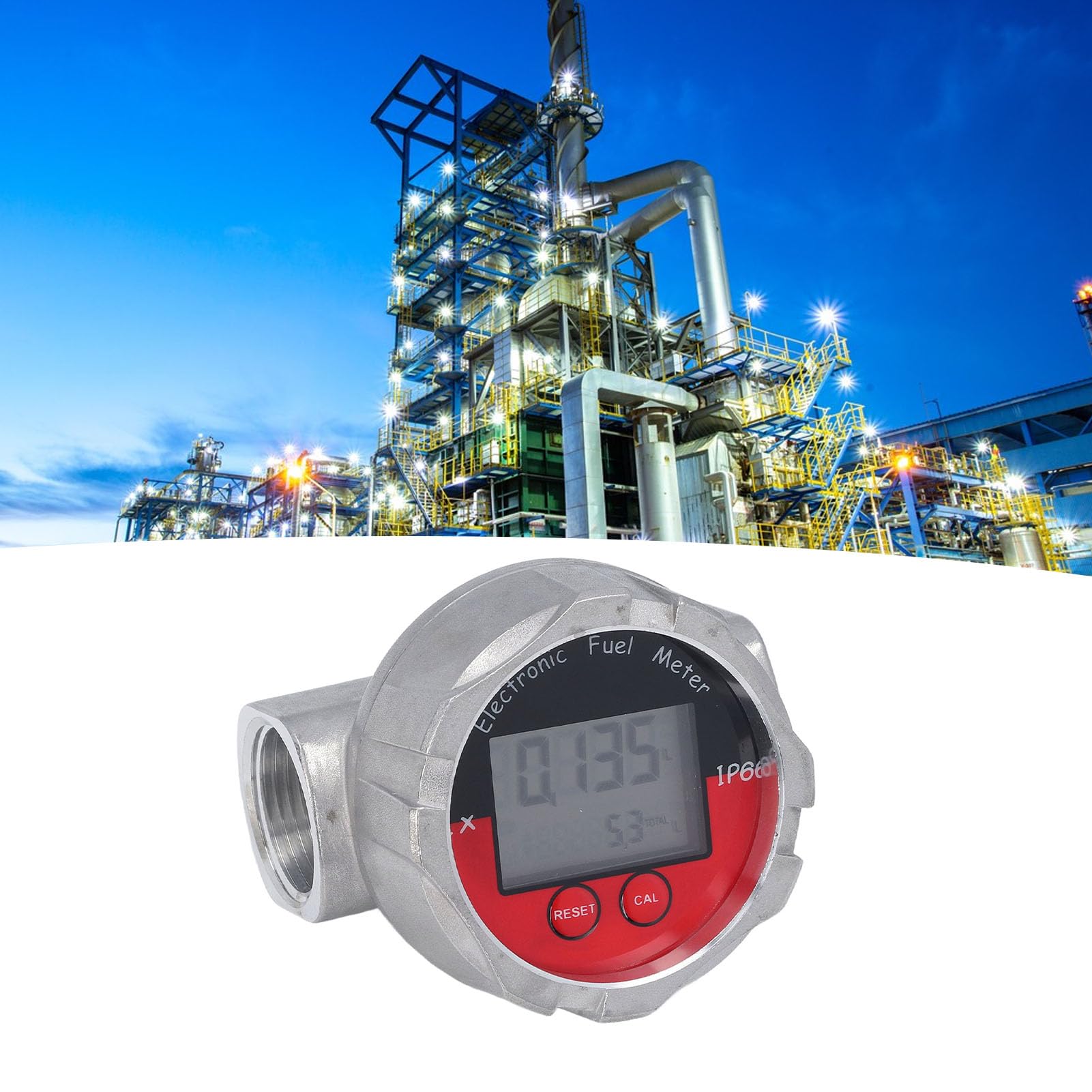 Medidor de Flujo de Turbina de Acero Inoxidable de 1 Pulgada, Medidor de Flujo Digital Electrónico, Agua Líquida de Acero Inoxidable, Gasolina, Aceite de Queroseno