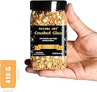Vista 4 de Syedra - Vidrio triturado para manualidades, chips triturados de alto brillo, piezas de vidrio roto, bar, jarrón, decoración de jardín, 0.118-0.236