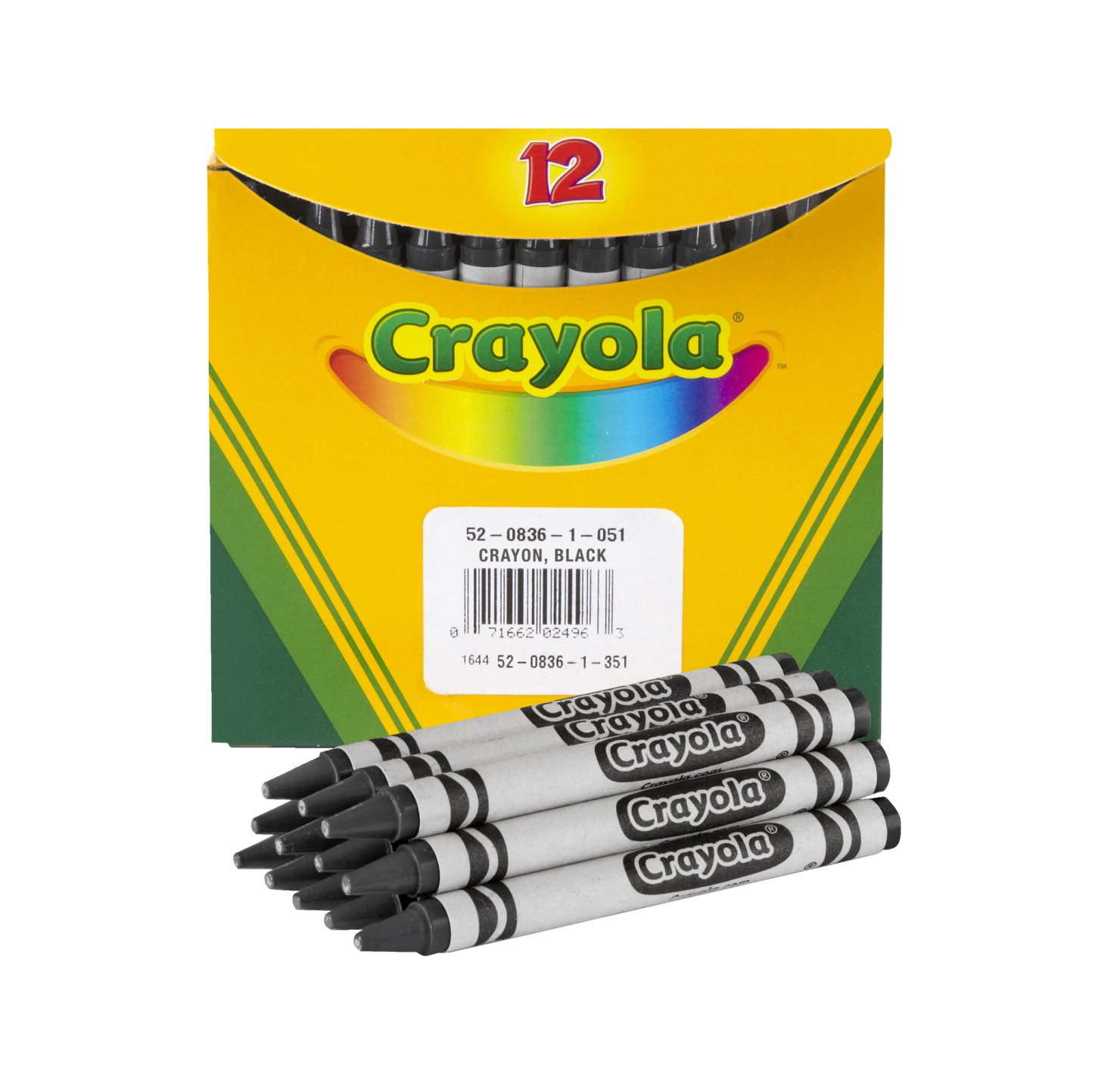 Crayola CYO520836051 Regular Crayon Single Color Refill, 12 Count - Black