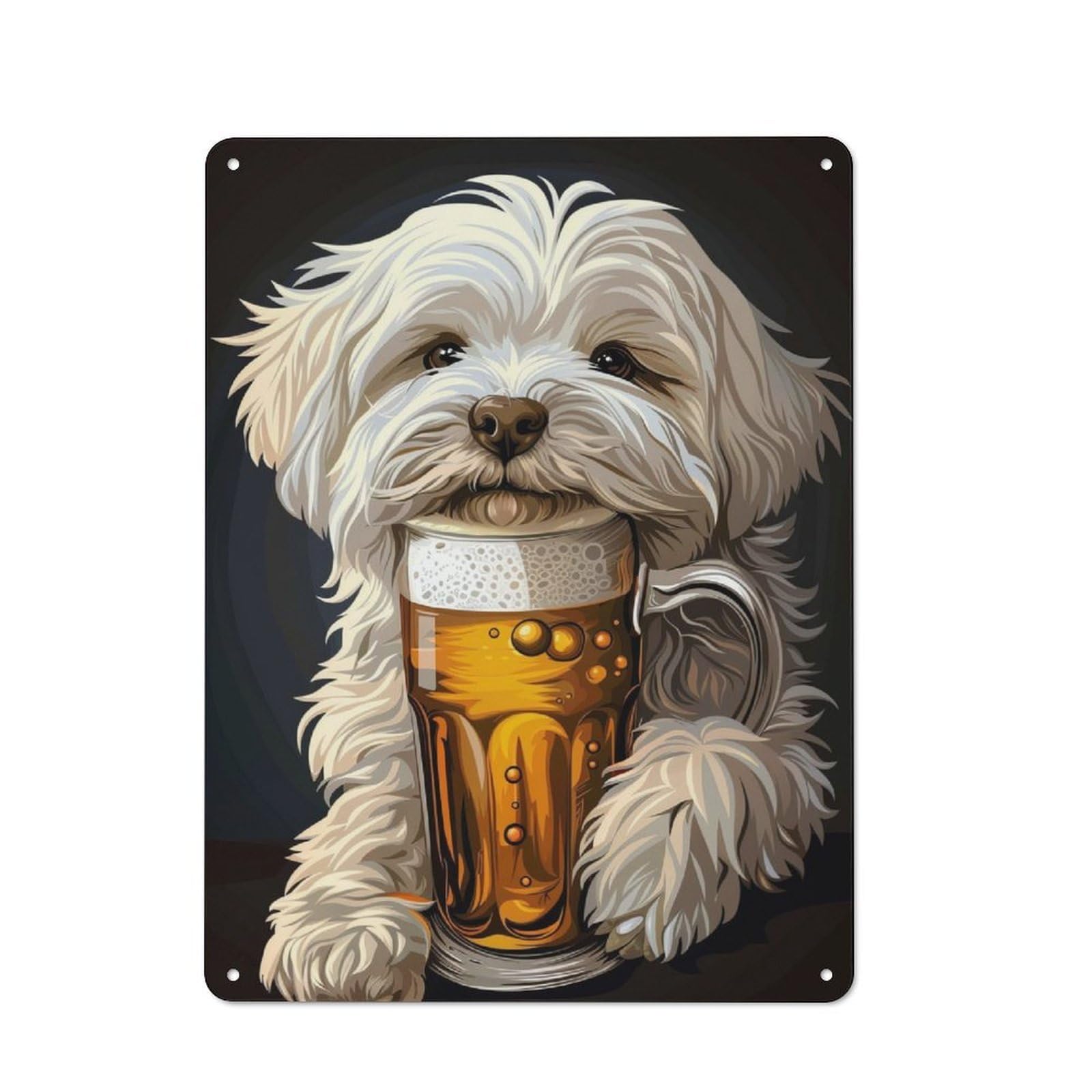 Junmoney Maltese Beer Vintage Metal Plaque 40X30cm For Dining Room Or Kitchen, For Home Decor Collectors Refreshing A Room In Autumn