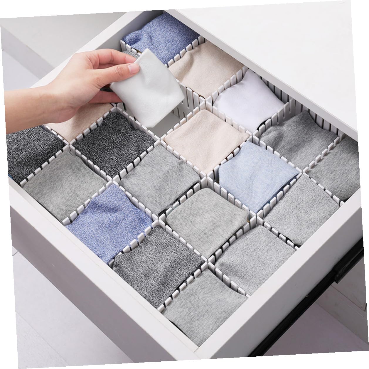 Lot de 12 séparateurs de tiroir réglables en plastique – Polyvalents pour le rangement de vêtements, de cuisine, de bureau – Solutions pratiques pour les sous-vêtements et la maison