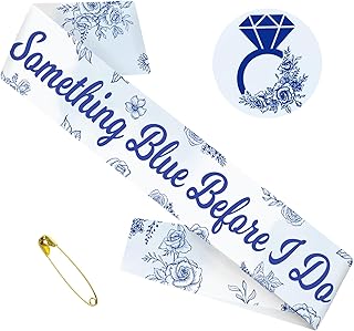 Something Blue Before I Do Sash, White & Light Blue Bride to Be Bridal Shower Sash for Bachelorette Party Supplies Wedding Decorations Future Mrs Engagement Gifts Ideas(Satin Drill)