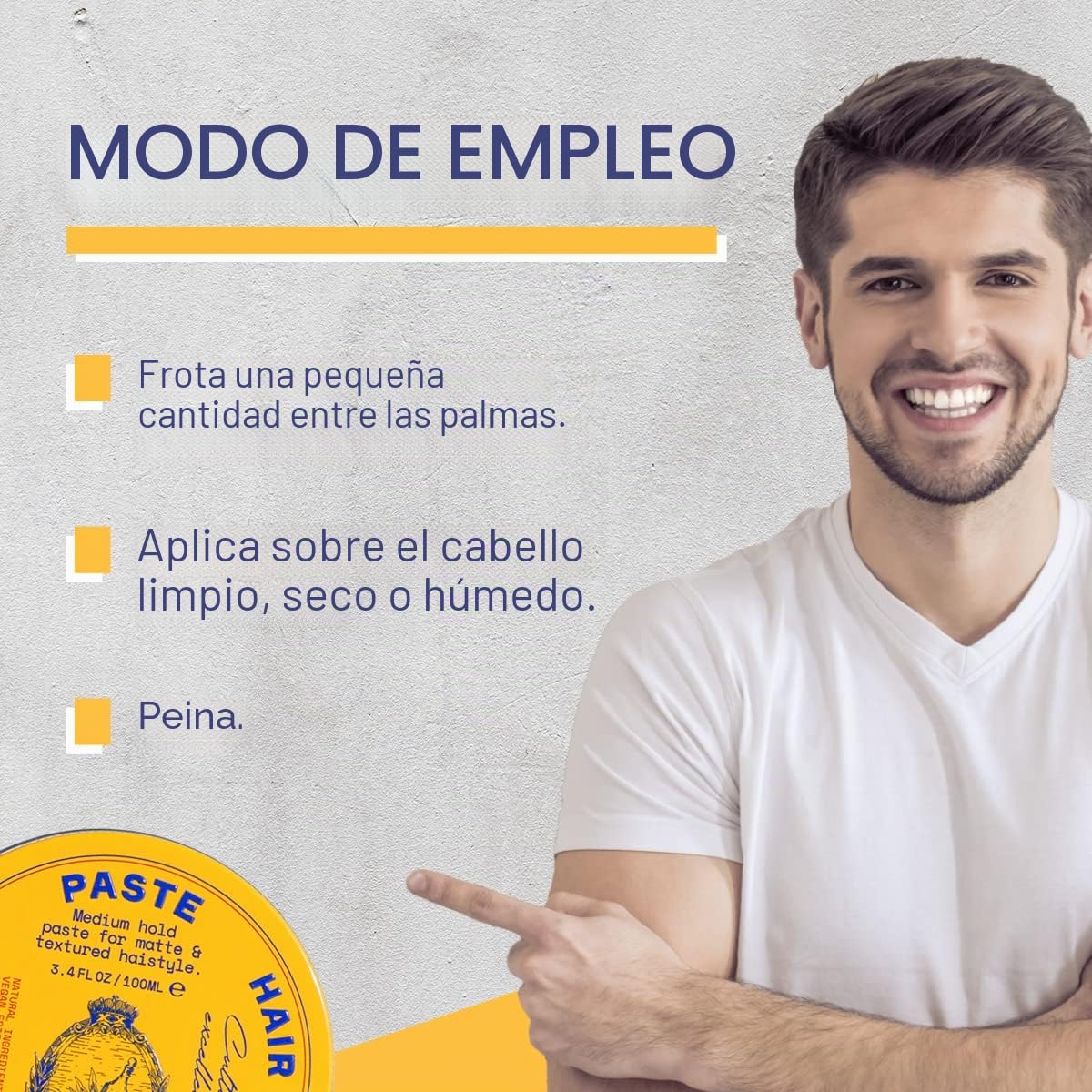 Seven Potions Pasta para peinar el cabello para hombre, 100 ml, tamaño mediano, flexible, acabado mate y texturizado, fácil aplicación, natural, vegano, libre de crueldad