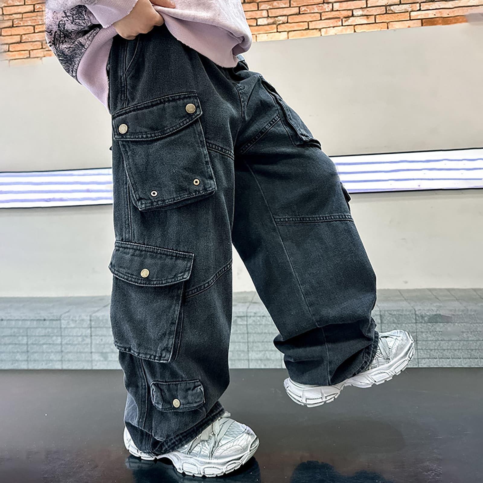 Pantalon Elastico Vaquero Ni?o Invierno Baggy Largo Jeans