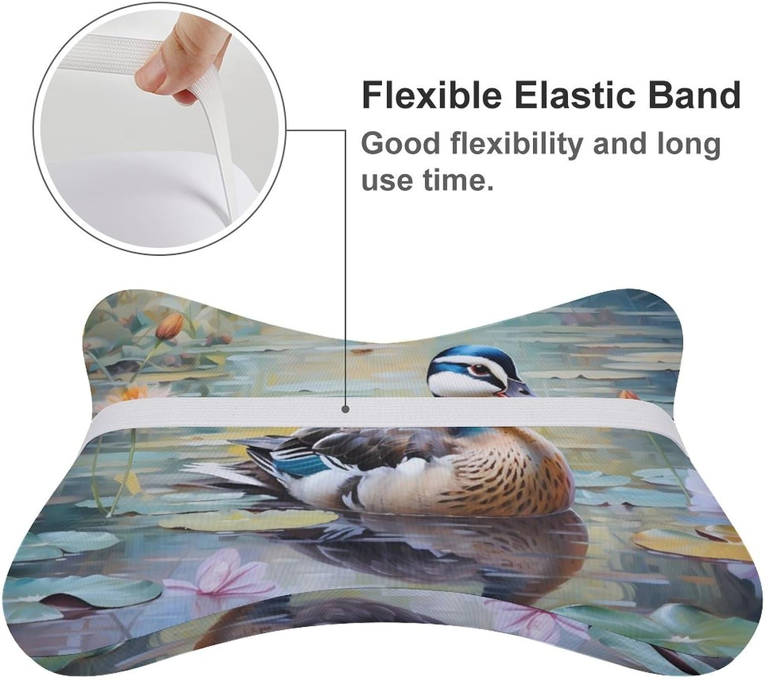 Duck Lotuses Prints 2 Pack Car Neck Pillow Car Headrest Soft Car Pillow for Most Cars