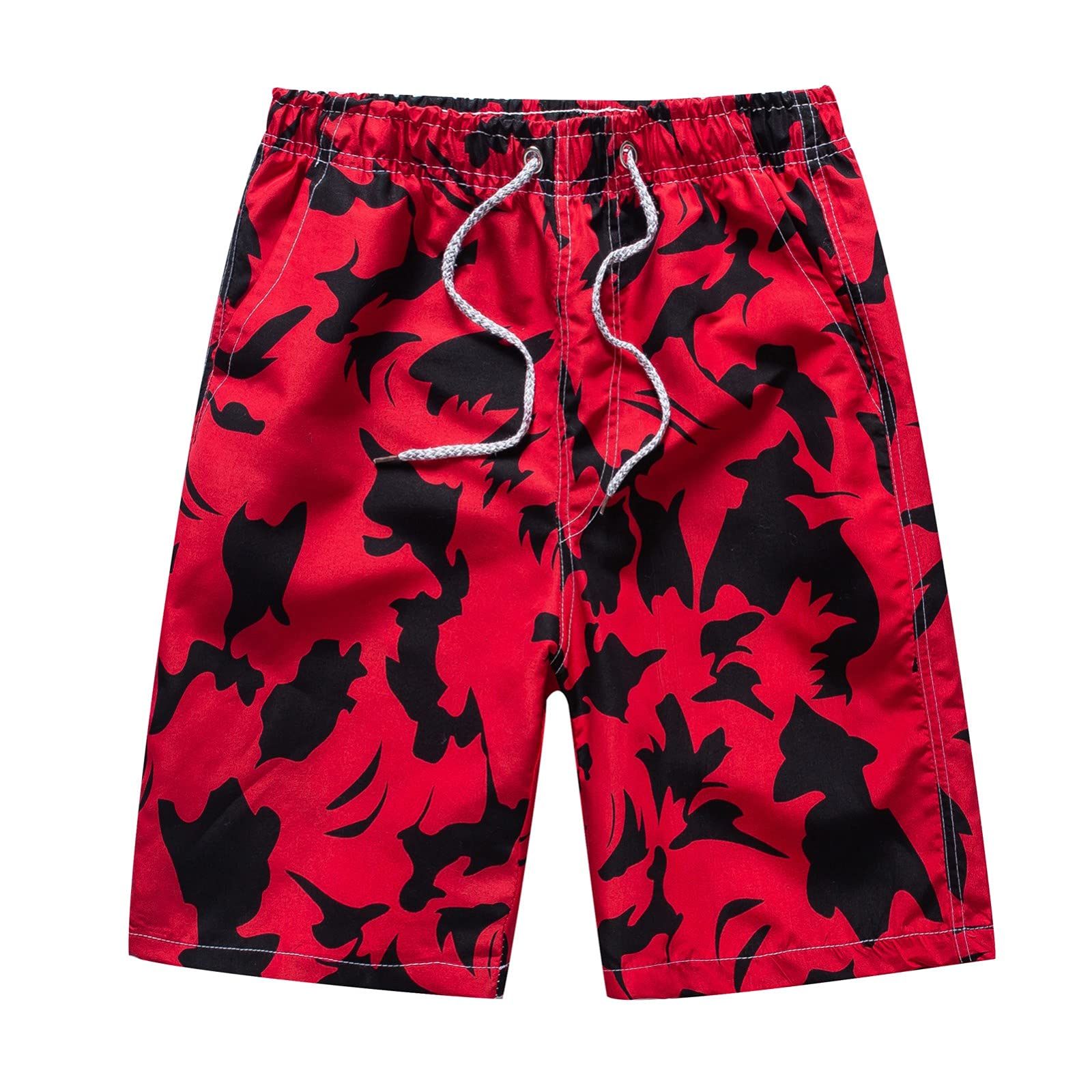 UnoSheng Bañador largo hasta la rodilla, pantalones de natación para hombre, de secado rápido, pantalones cortos de verano para la playa, cinco puntos, bañador, negro, amarillo, para hombre