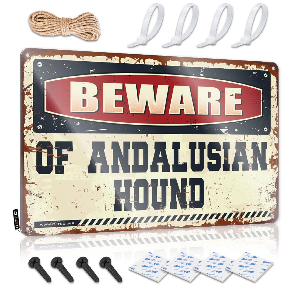 Funny Office Signs Beware Of Andalusian Hound Tin Sign Funny Signs Billiard Vintage Metal Signs Funny(30X40CM)