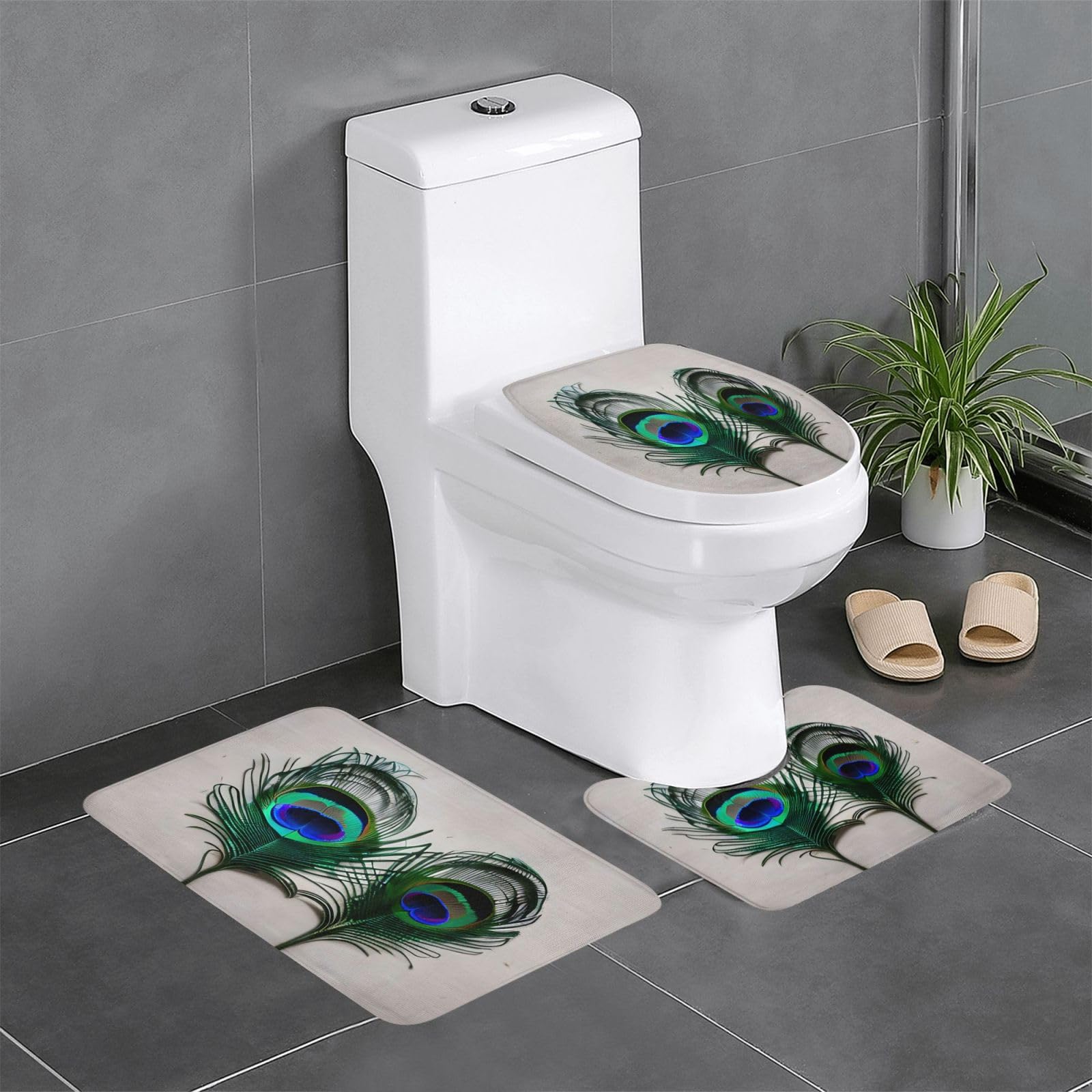 Bathroom rugs absorbant et kit 3 pièces pour sol de salle de bain sec