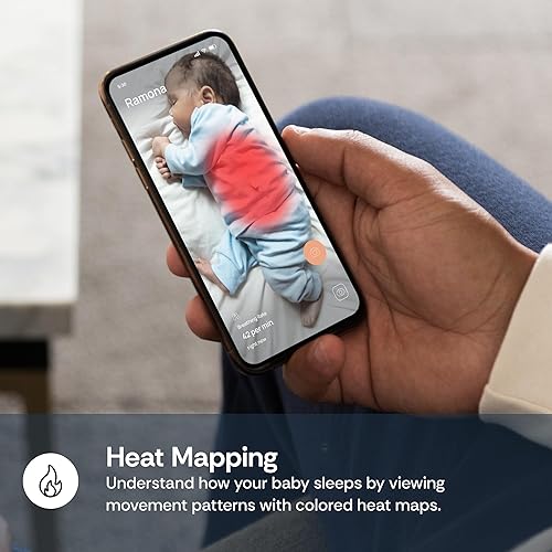Miniatura 6 de Luna - Monitor de cámara de bebé WiFi de 2.4 GHz y soporte de piso, monitor de respiración infantil sin sensores, monitoreo inteligente de IA,