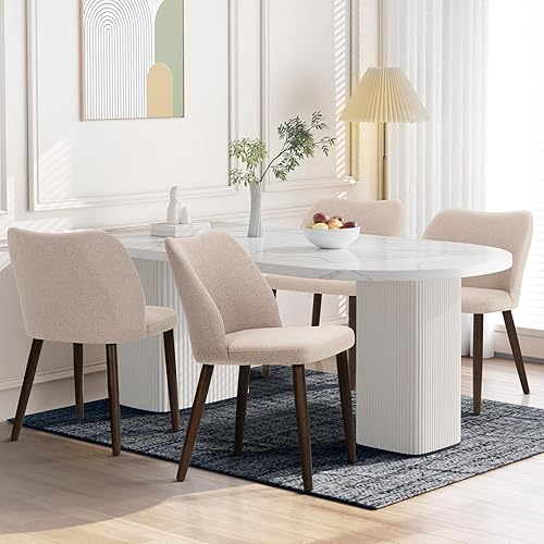 Juego de 4 sillas de comedor de madera, silla tapizada para cocina, comedor, silla de comedor de tela moderna para restaurante y cafetería, color