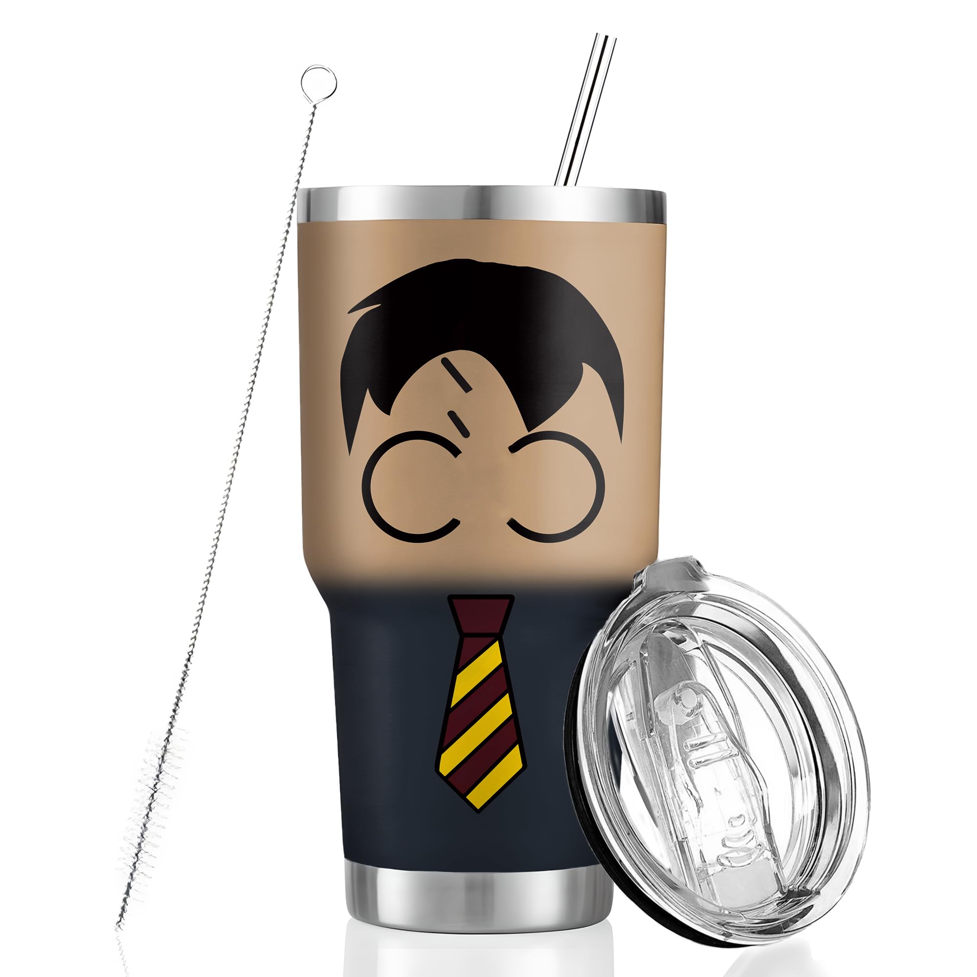 30 Oz Tumbler with Lid and Straw, Travel Coffee Mug Thermal Cups for Hot and Cold Drinks, Exquisite Stainless Steel Insulated Coffee Cup for Woman