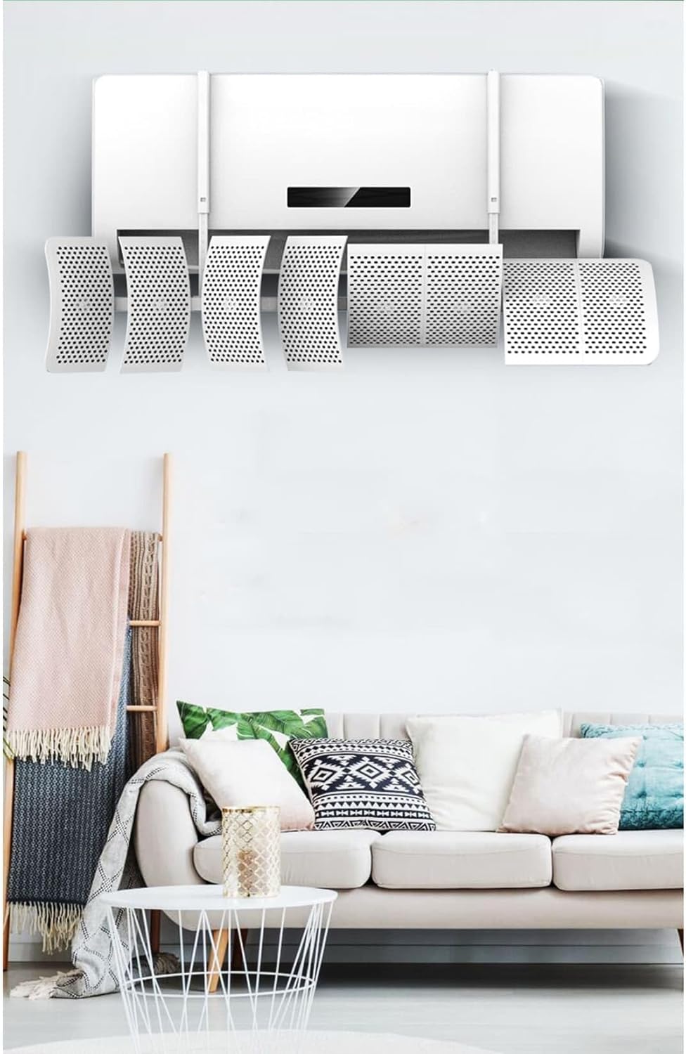 Air Conditioner Deflector,8-Blade 360° Adjustable Mini Split Deflector Anti Direct Blowing Change Wind Direction for Wall Mounted Air Conditioners,White image 2 of 8 B0DDXRFQ1R
