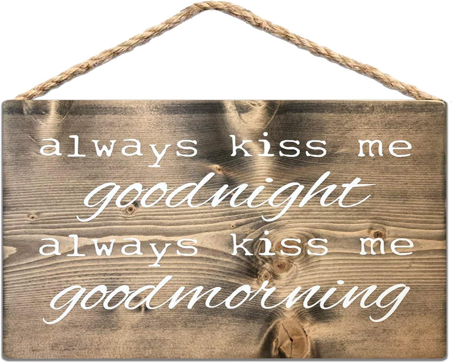 Kwqdozf Tin Sign-4 12X16inch Kiss Me Good Night Kiss Me Good Morning Vintage Metal Aluminum