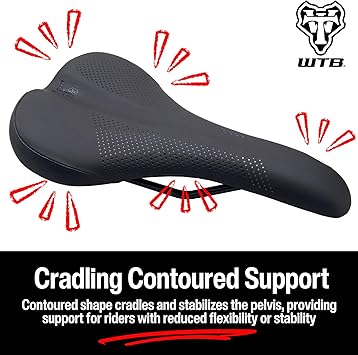 WTB Volt Bike Seat (Saddle) - Comfortable Medium Thickness Padding - Mountain, Gravel & E-Bikes (3 Sizes, 3 Rail Options)