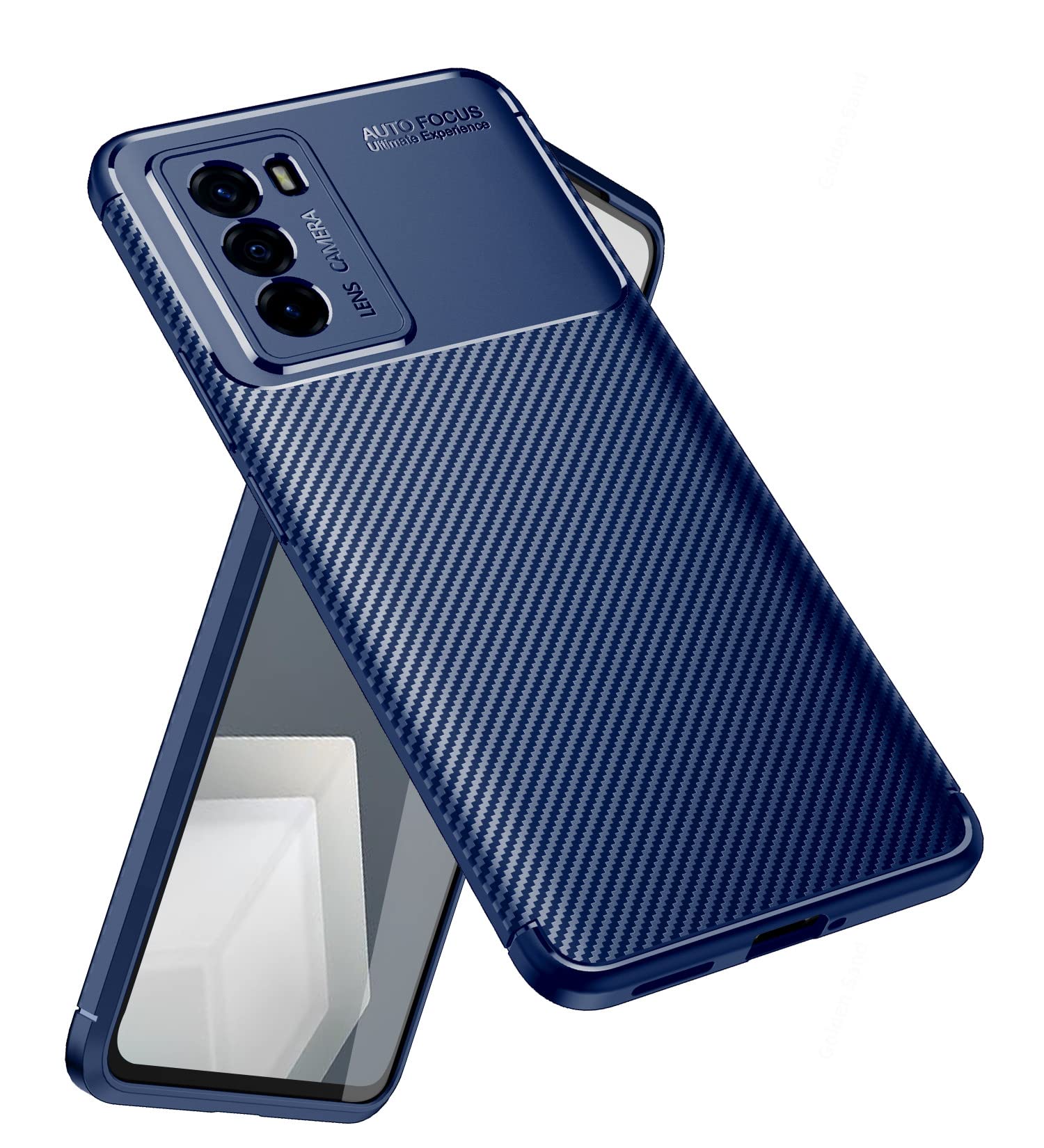 Golden Sand for iQOO 9 SE 5G Back Cover Drop Tested Shock Proof Slim Armor Aramid Carbon Fibre Rugged TPU Case for iQOO 9 SE 5G, Blue