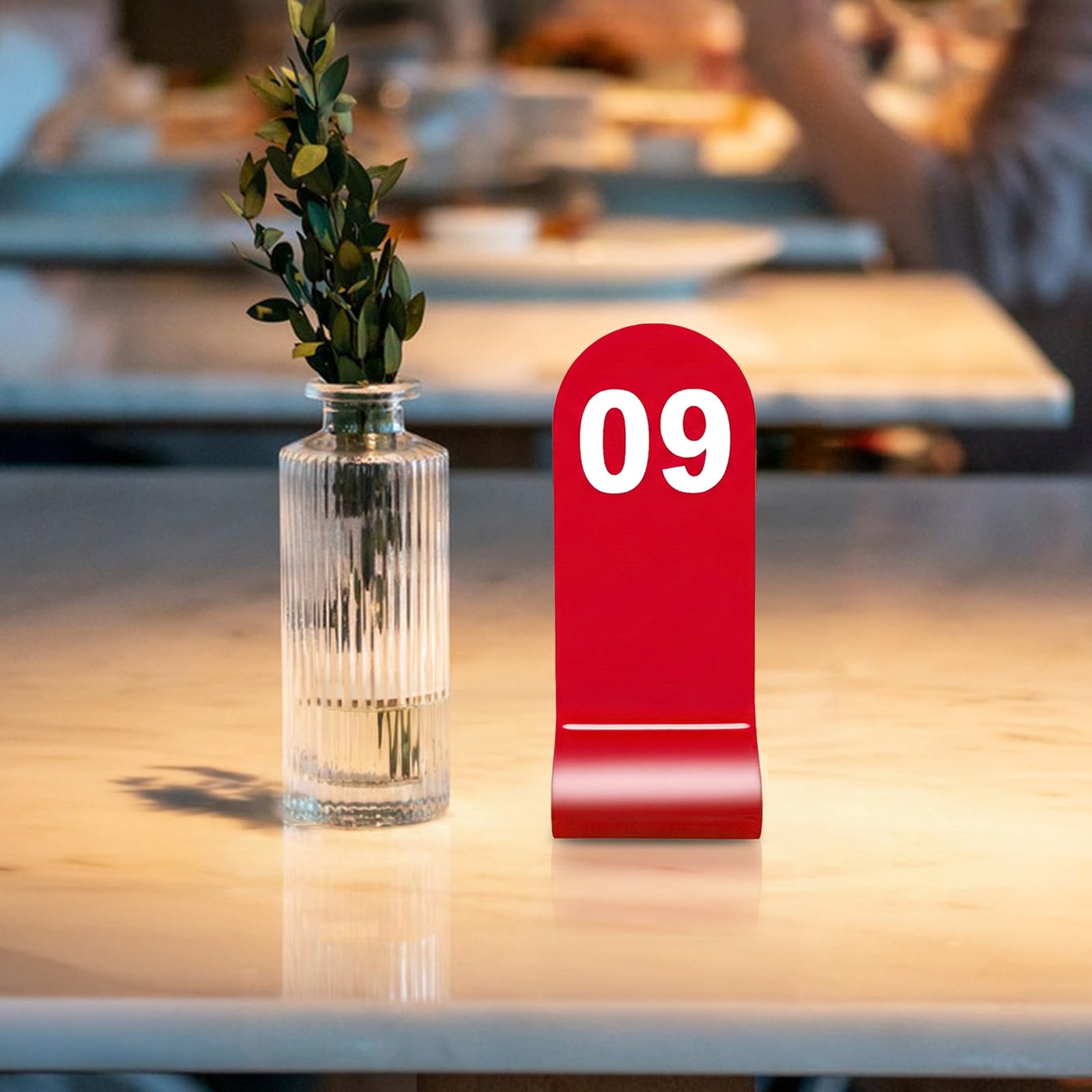 Okllen Numeri da tavolo da 1 a 30 rossi, numeri d'ordine in acrilico per ristoranti, double face, per matrimoni, feste, bar, banchetti