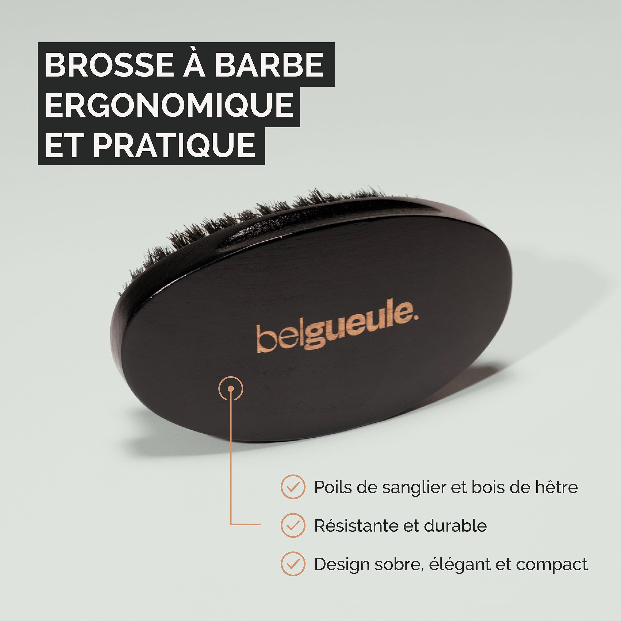 BELGUEULE Belgueule Beard Brush Large Size Man-Care, Beard Care and Stimulates Growth - Image 2