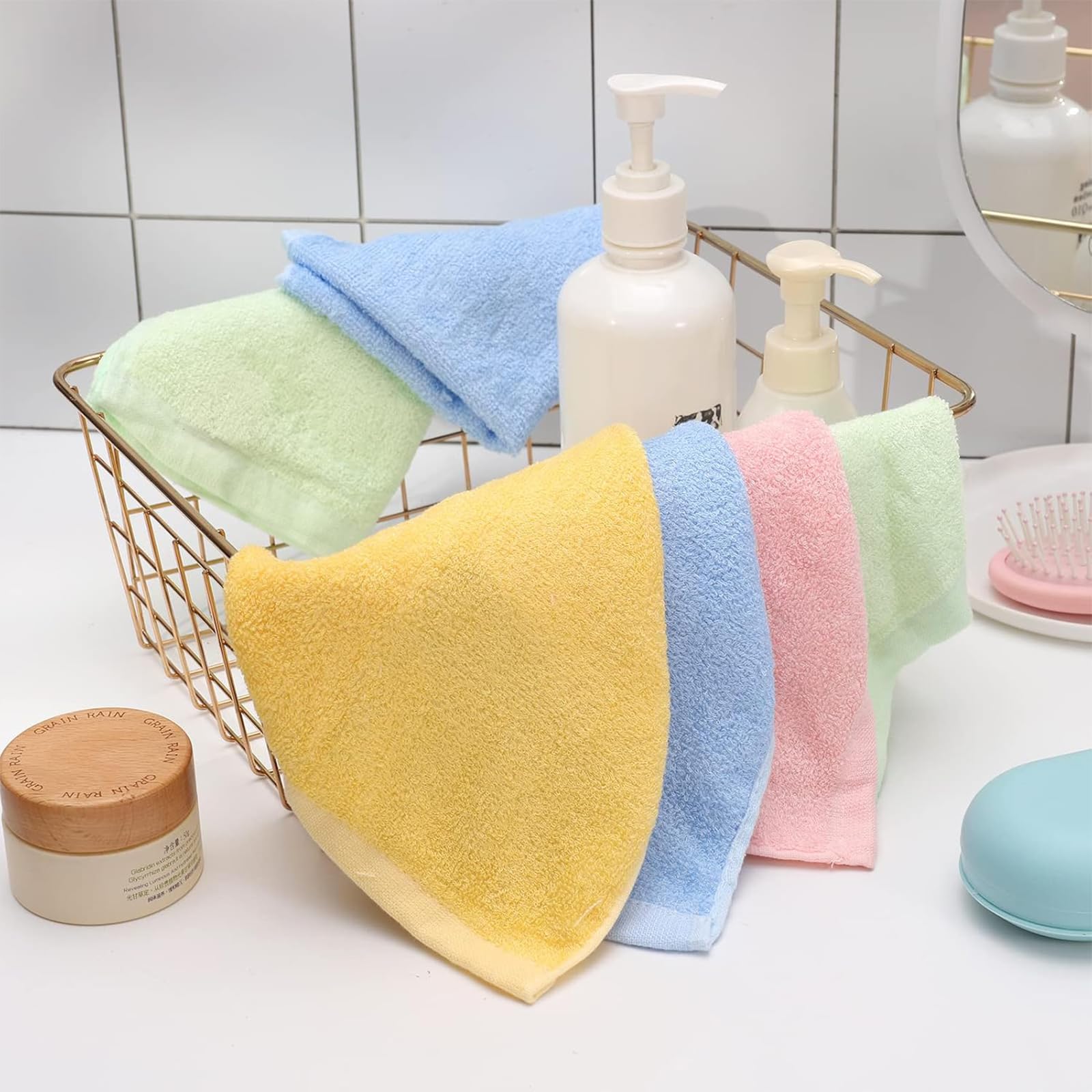 YFHUVB 6PCS Flannel Face Cloth, Bamboo Face Cloths, 30x30cm Baby Flannels - Image 4