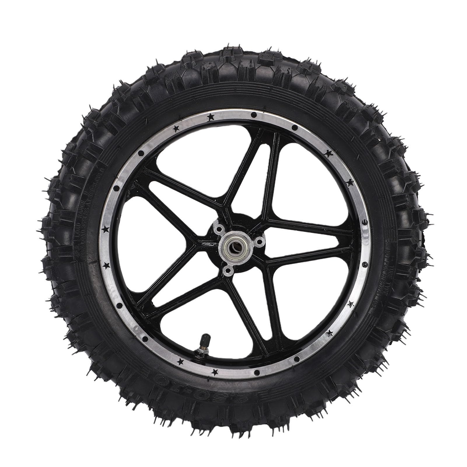 Fockety Zespół Opony do Felgi, 2,5 10 Cali 12 Mm wał 2,50-10 Zespół Opony do Koła Roweru Terenowego Mini Kieszonkowych kół Motocyklowych Obręcz Dętki Opona Pit Dirt Bike Parts (Tył)