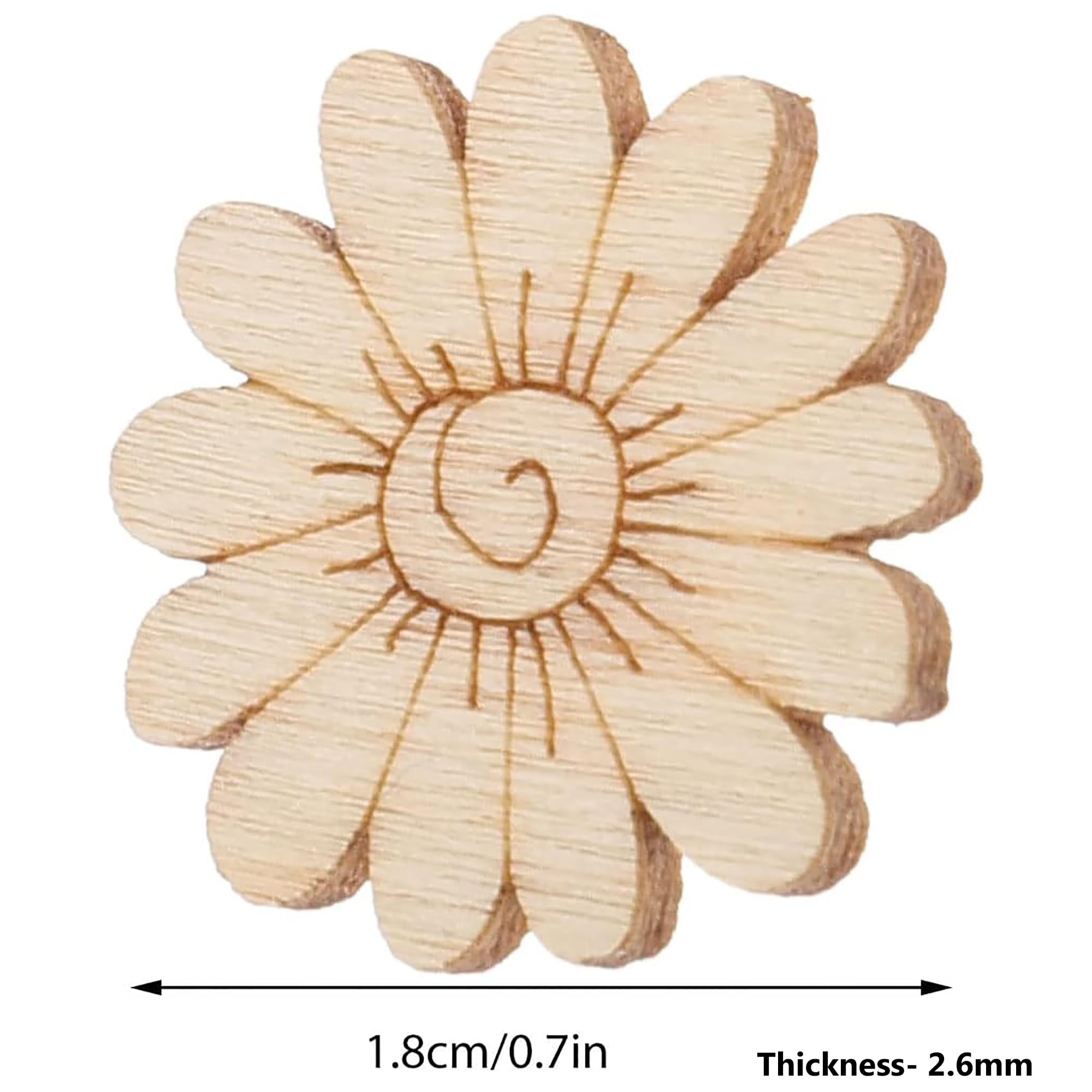 Cliths Pack of 30 Pcs DIY Wooden Flowers for Crafts, Unfinished Wood Cutouts for Painting, Fall Leaves Craft Shapes, Decorative Wooden Chips for DIY, Scrapbooking, and Home Decor