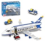 516 Pcs City Passenger Airplane Building Set, 6 IN1 Plane Building Blocks Toys, STEM Aircraft Bricks with Shuttle Bus, Baggage Truck,Airplanes Model Toys Gifts for Adults Boys Girls Age 6-12+