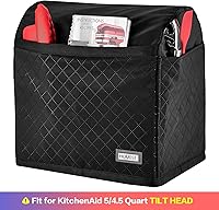 Vista 4 de HOMEST - Funda para batidora de pie compatible con KitchenAid Bowl Lift, cubierta antipolvo con bolsillo de cierre para accesorios