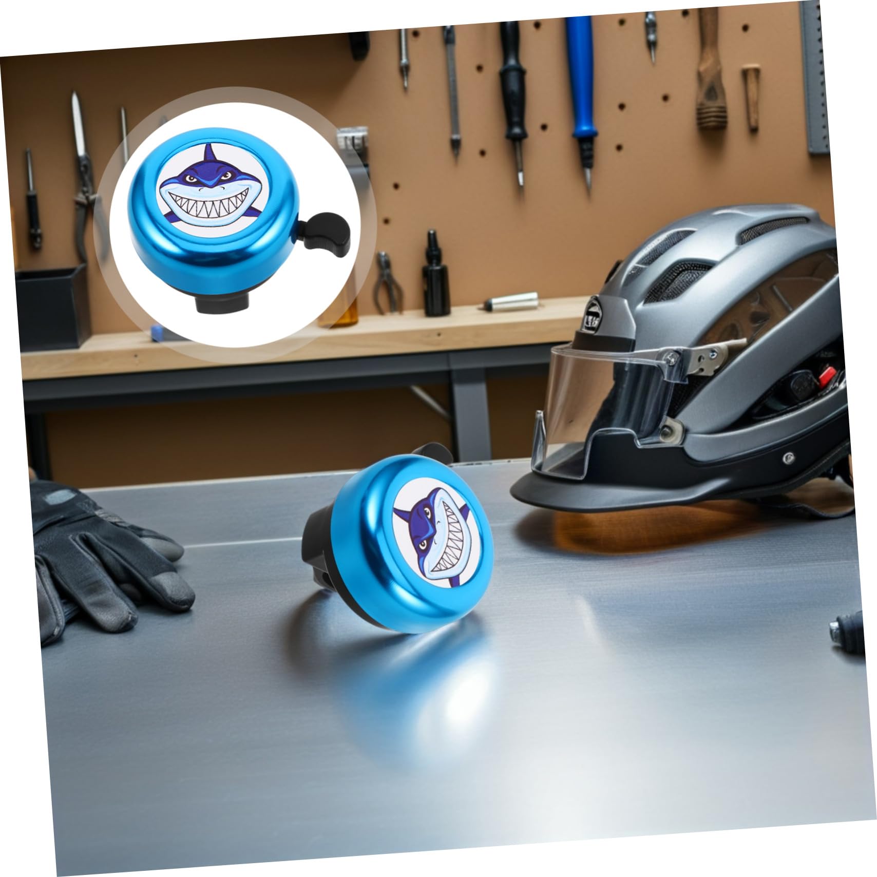 10 Pièces Sonnette Vélo Garçon Fille Lot de Motif Requin Cloche Aluminium Résistante pour Vélo et Trottinette Facile à Installer Sonore et Décorative pour Garçons et Filles