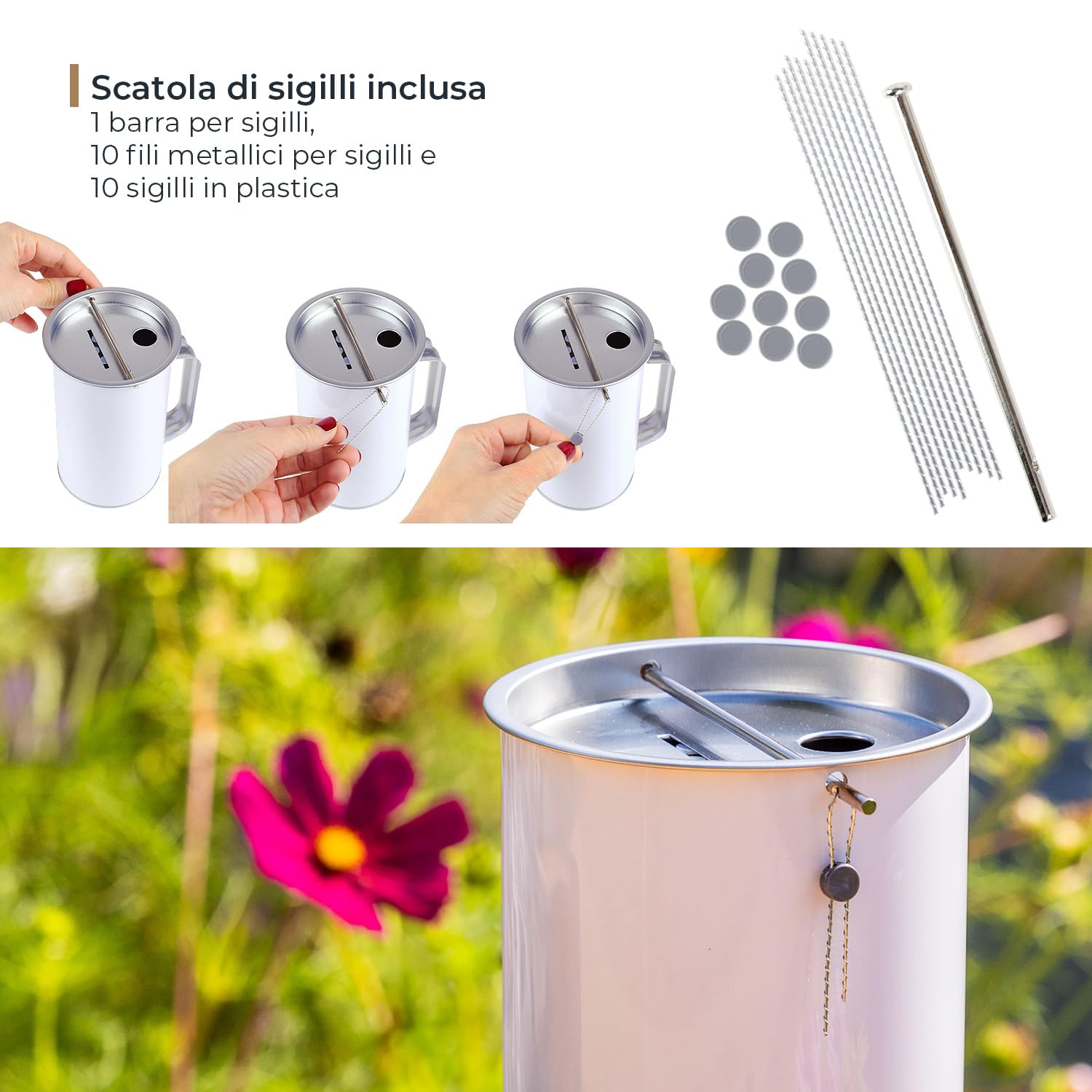 HMF 4600005-07 - 5 scatole per monete, 10 cm di diametro x 14,5 cm, con accessori