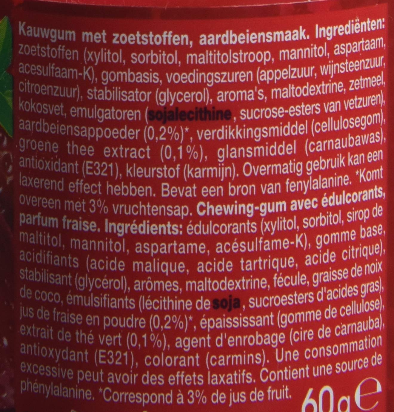 Mentos Gum pure fresh fraise set de 6 boîtes 360 g