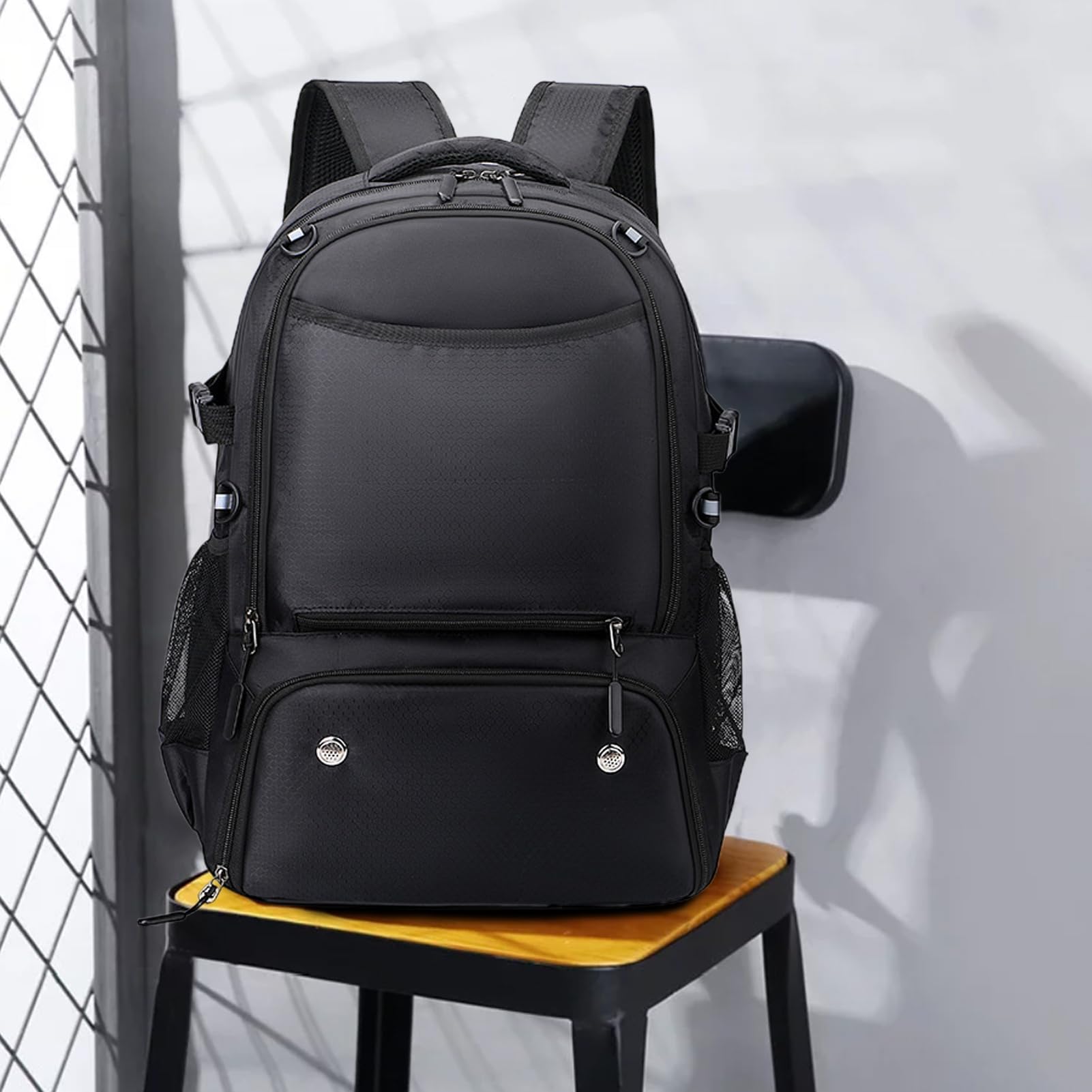 Zaino da baseball per giovani, zaino da basket unisex – Borsa da calcio | con scomparto per palloncini, grande borsa da calcio sportiva con borsa a rete rimovibile per la casa e gli anni