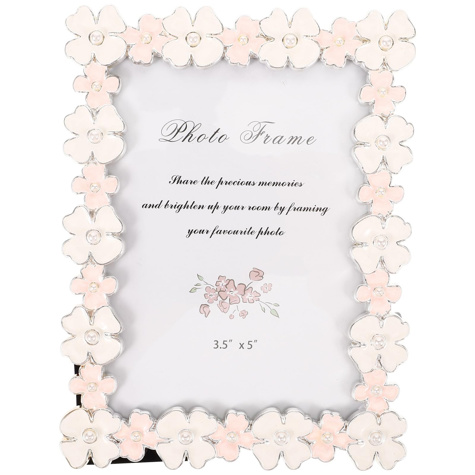 Cadre photo fleuri en métal et verre Alasum, finition élégante haut de gamme
