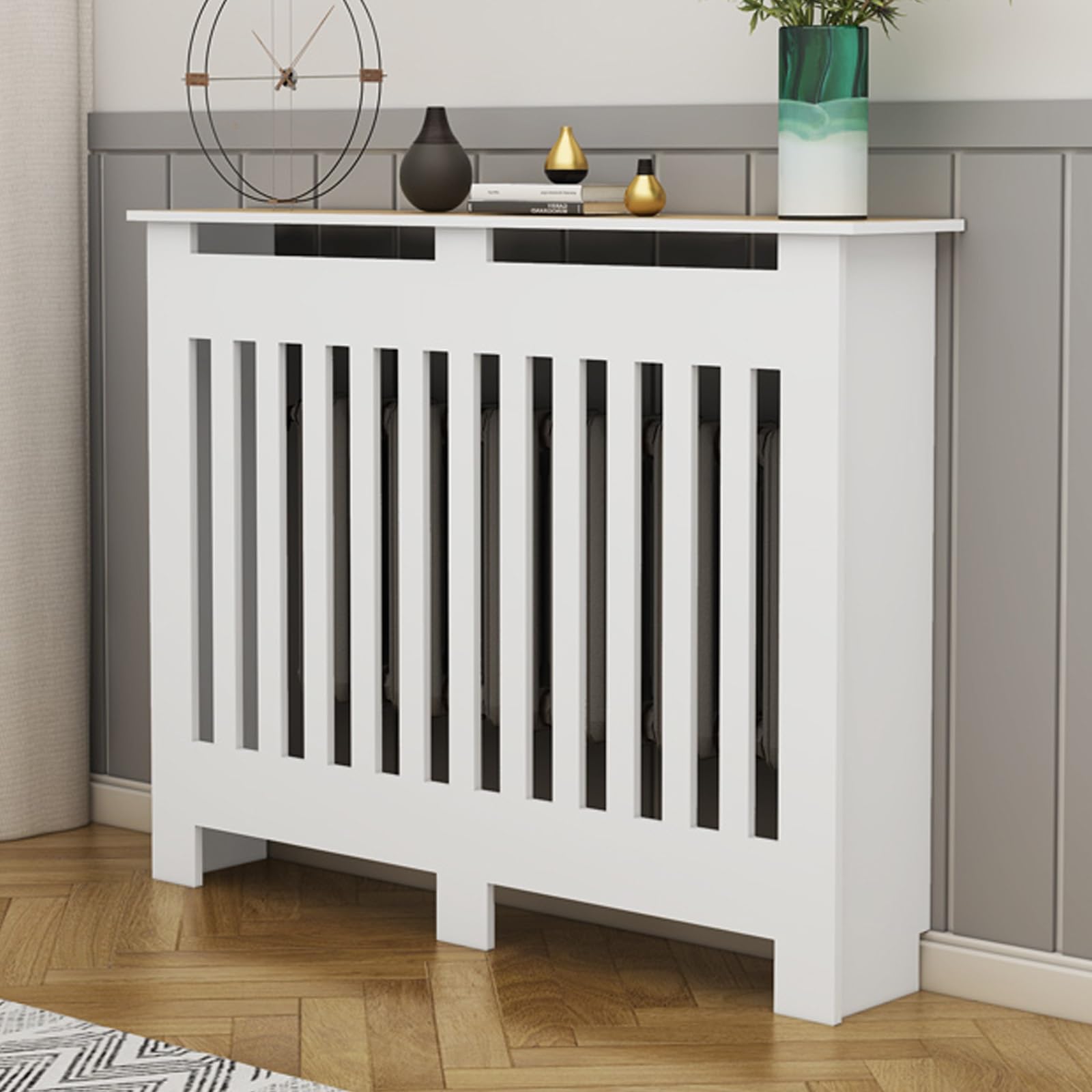 Gabinete de calefacción con cubierta para radiador de 80 cm