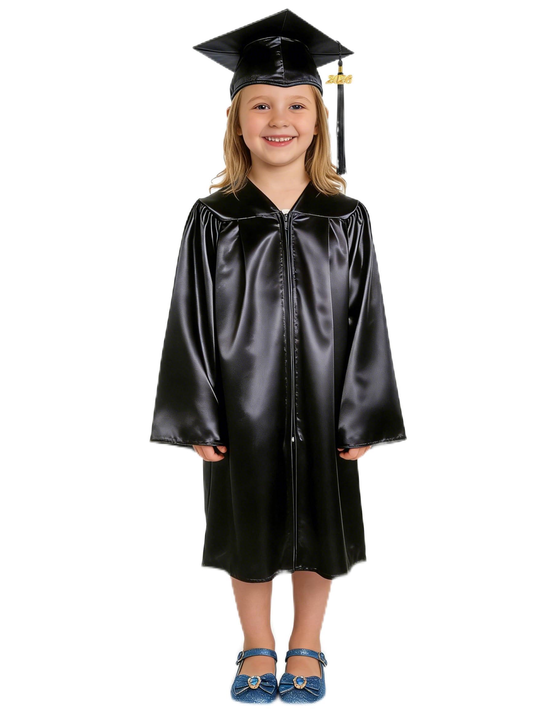GradPlaza Kids Graduation Cap and Gown Set with 2026 Tassel Shiny