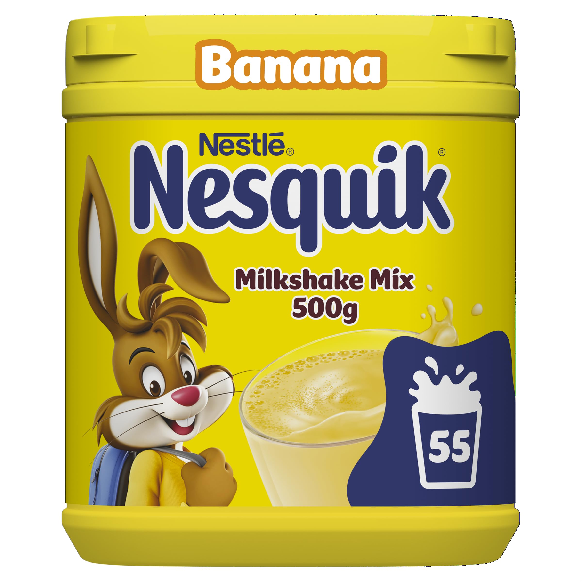 Nesquik Banana Flavour Milkshake Powder, with Vitamin C & D, 500g Bath (Pack of 1)