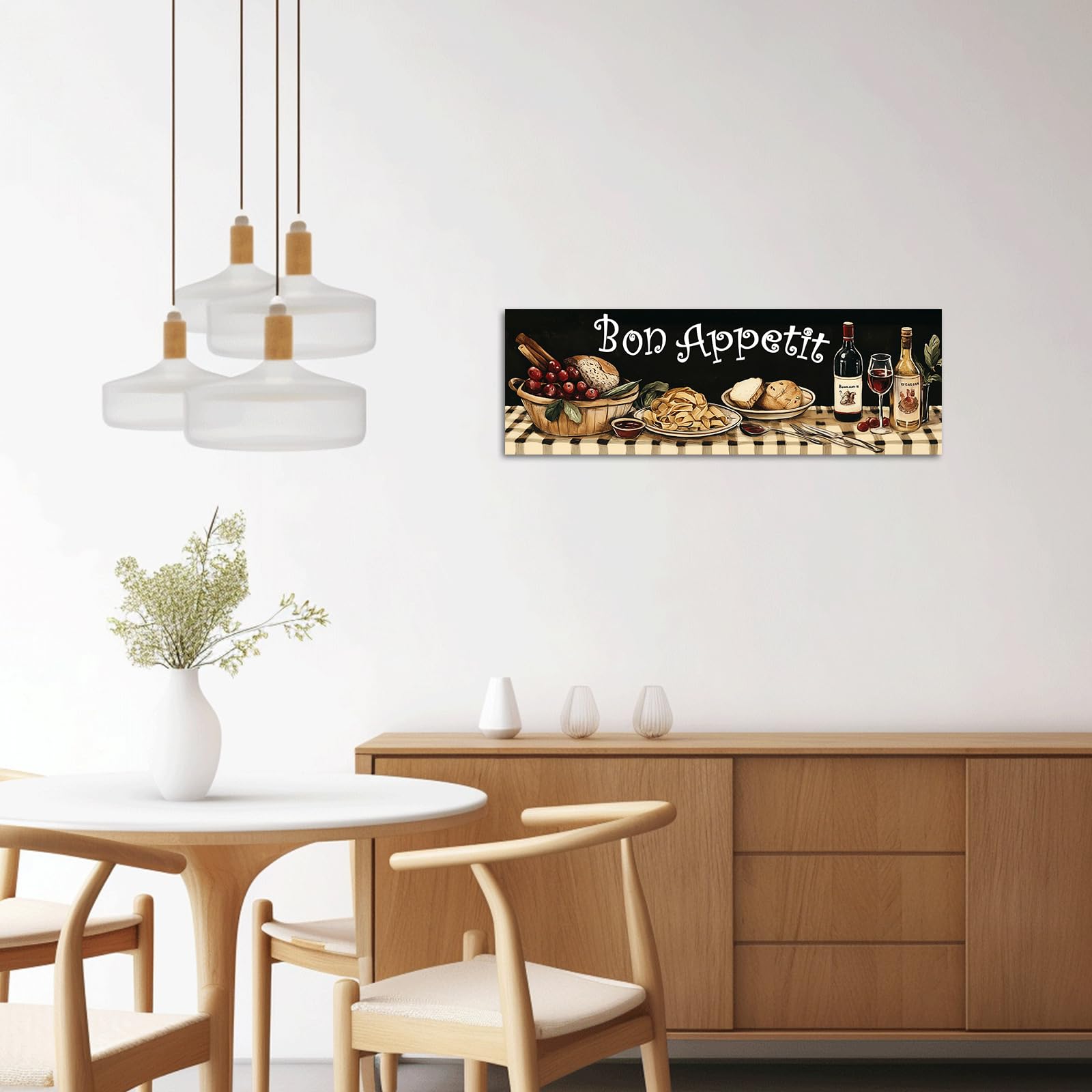 Panneau Mural De Cuisine Bon Appétit – Aspect Rustique – Teinte Orange – 10x10 Cm