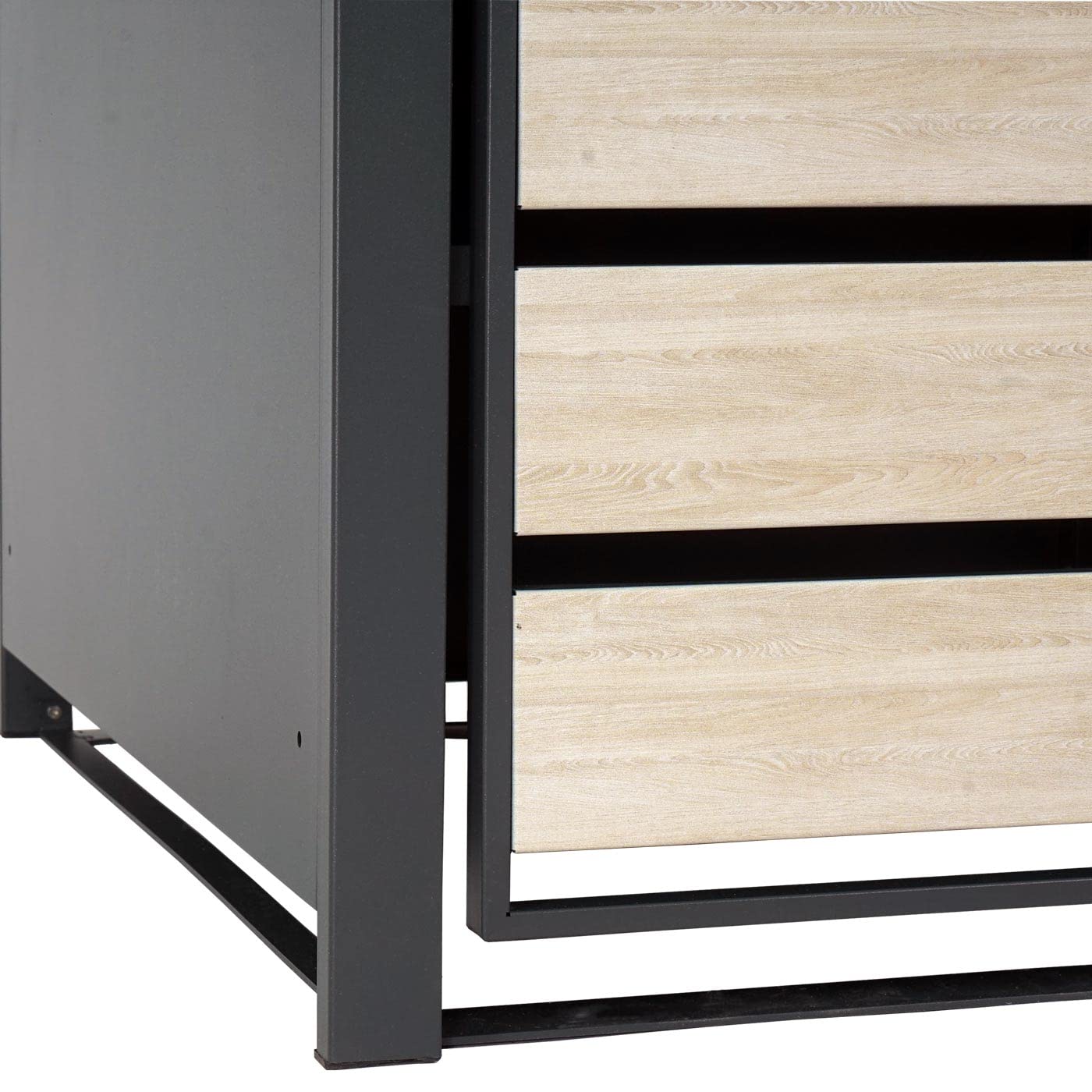 Set 4x copribidoni box spazzatura rifiuti HWC-J81 80x264x117cm - acciaio antracite faggio