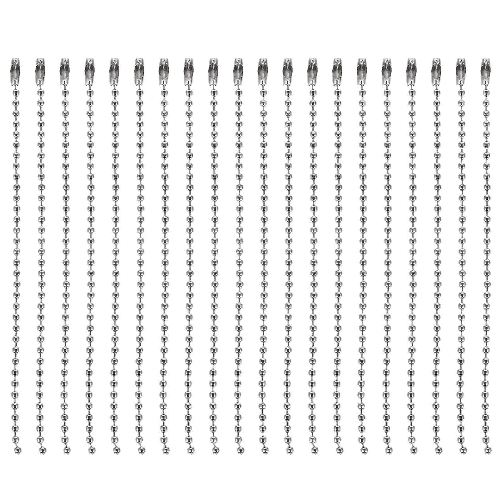 Tofficu Premium Durable Tag Chains 4.7 Inch Round Bead Chain Pendant for Bag Tag Hanging Keychains Diy Jewelry Making Accessories