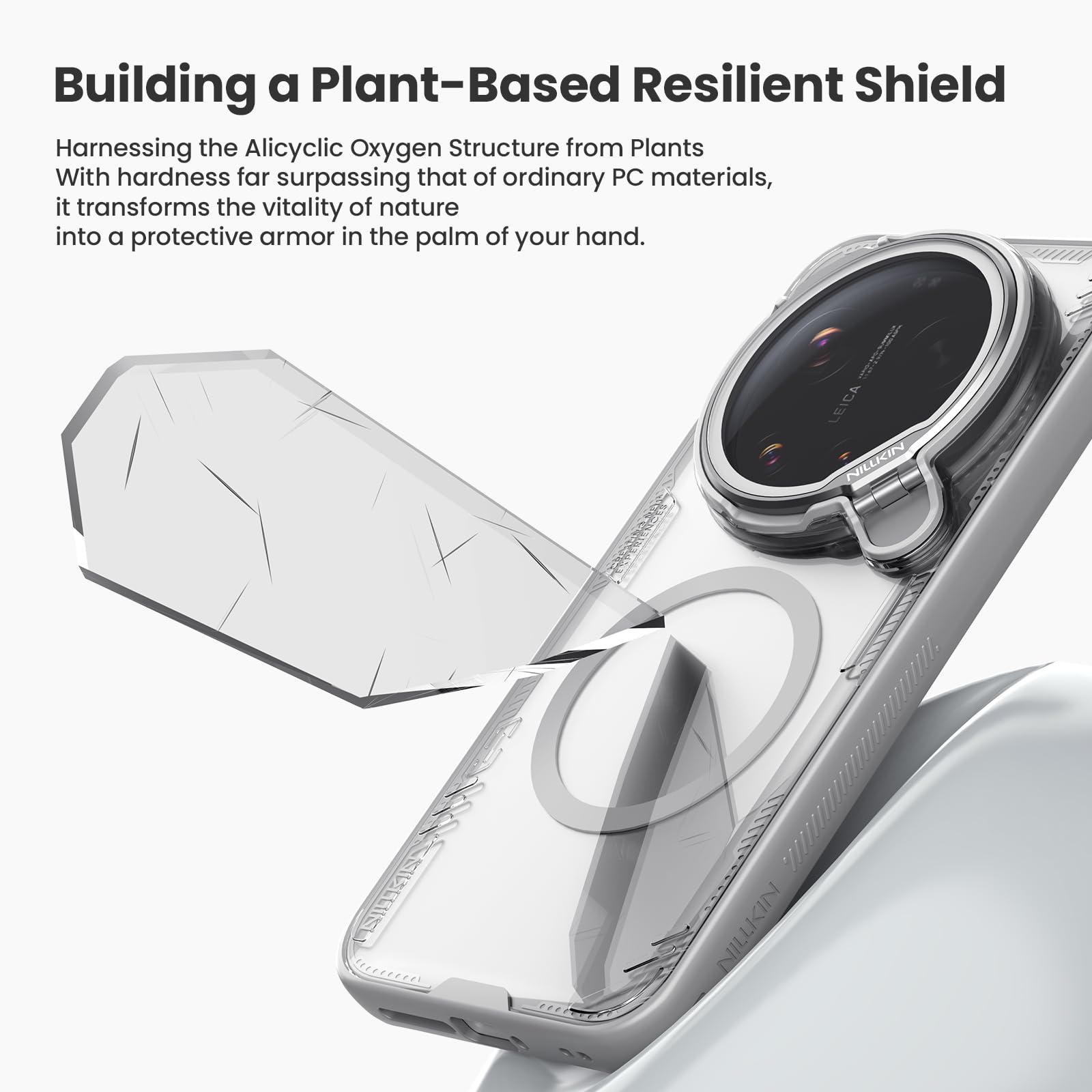 COQUE Custodia magnetica trasparente per Xiaomi 17 Ultra, cover a specchio trasparente ad alta definizione, anello magnetico N52 integrato, custodie sottili per Xiaomi 17 Ultra-Nero