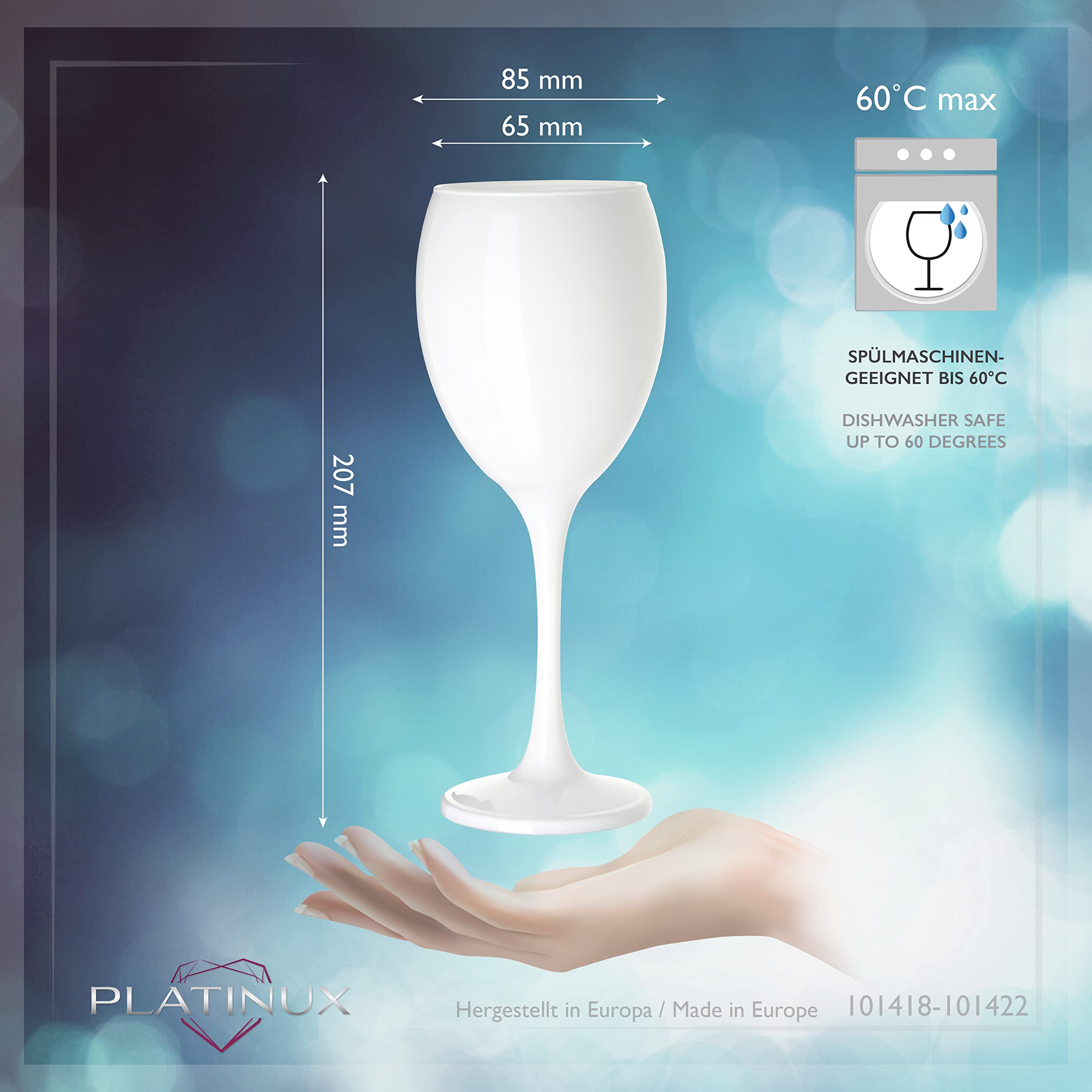 Lot 6 Verres Blancs Élégants 260 Ml (jusqu'à 320 Ml) – Verres à Eau, Jus, Whisky – Design Rond Robuste & Raffiné