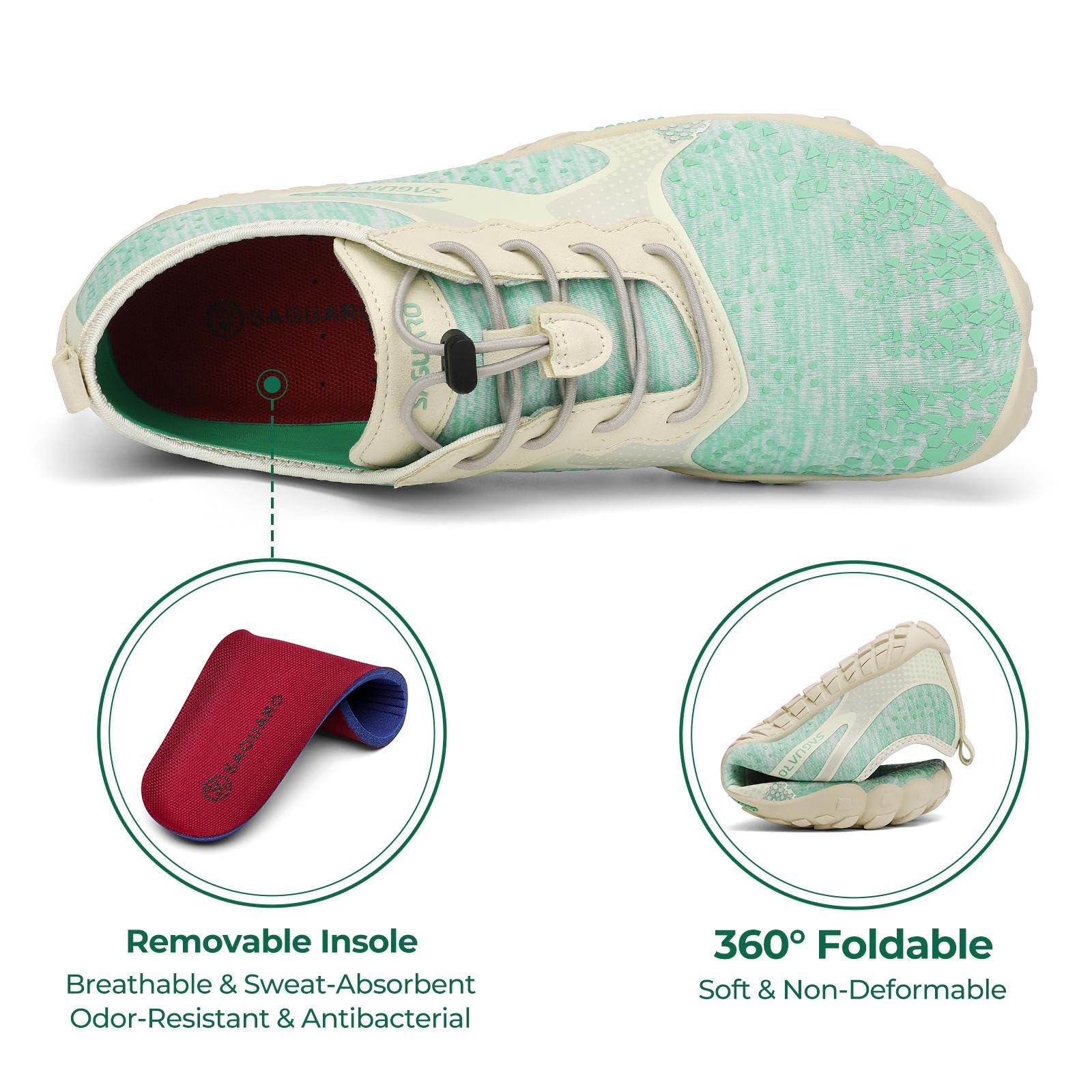 SAGUARO Barefoot Shoes Uomo Donna Scarpe Barefoot - Scarpe Minimaliste Scarpe da Palestra - Traspiranti Scarpe da Scoglio - Punta Larga e Suola a Goccia Zero Nero Fumoso,Gr.35-48 EU