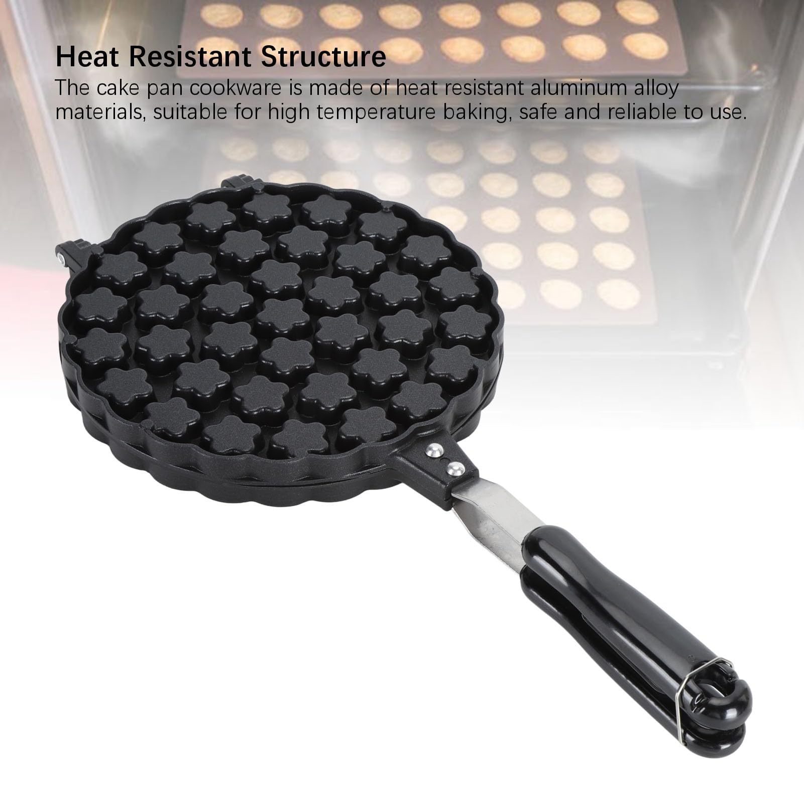 Stampo per waffle, piastra pressatrice in lega di alluminio resistente al calore, stampo per dolci a forma di petalo per waffle e dessert, utensile da forno antiaderente per uso