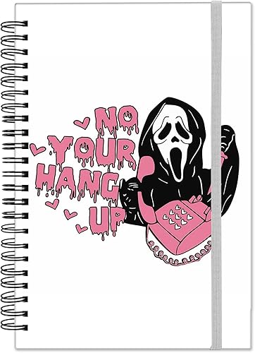 Cabreche Cuaderno de espiral, diario de tapa dura, cuaderno de espiral con rayas anchas, tamaño A5, 5.5 x 8.3 pulgadas, papel grueso de 80 GSM, 60