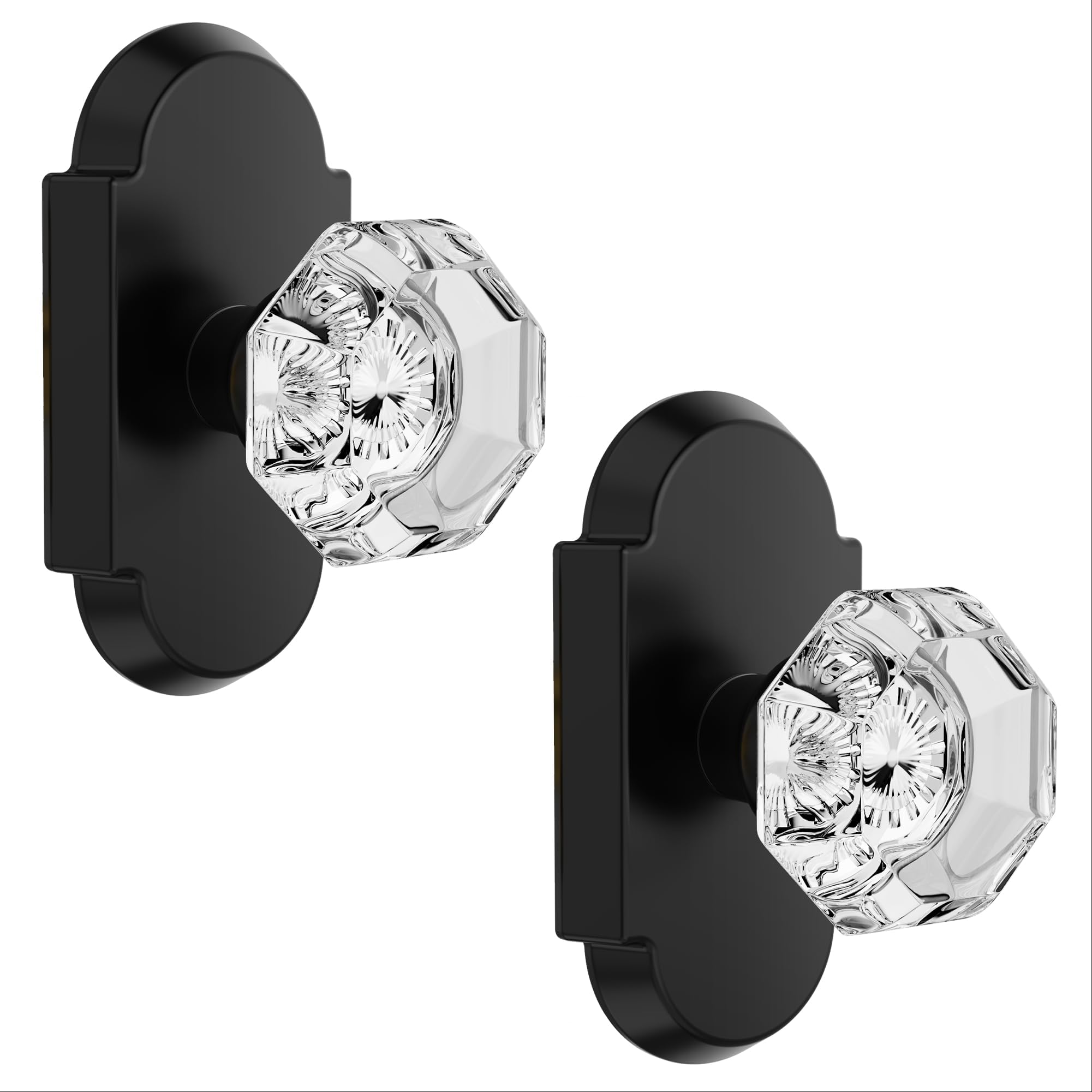 Crystal Privacy Door Knobs with Lock - BonKuDoo -8